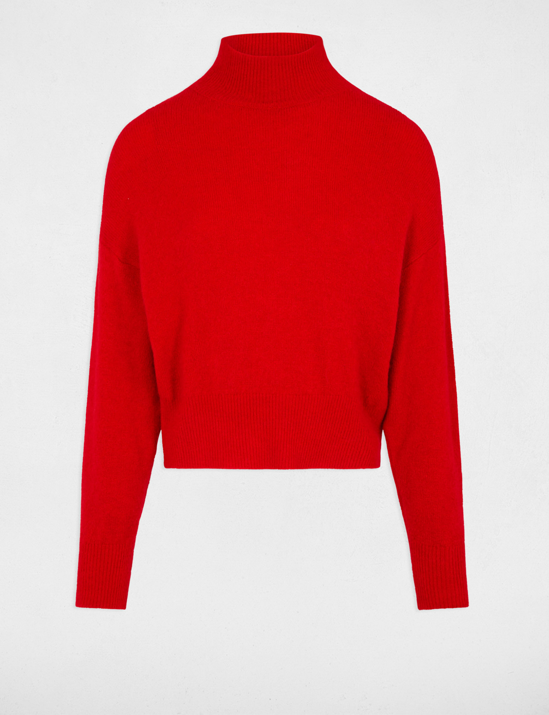 Jumper high collar red women