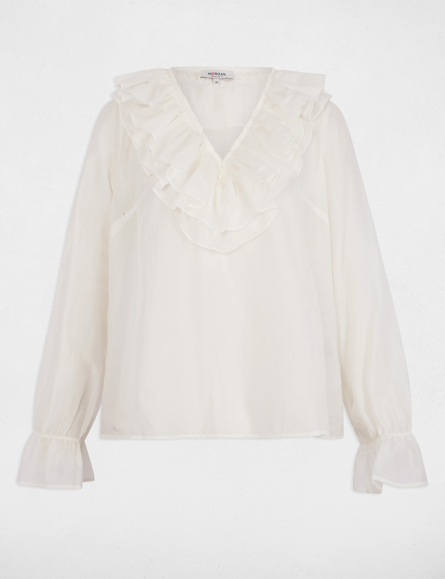 Long-sleeved blouse white women