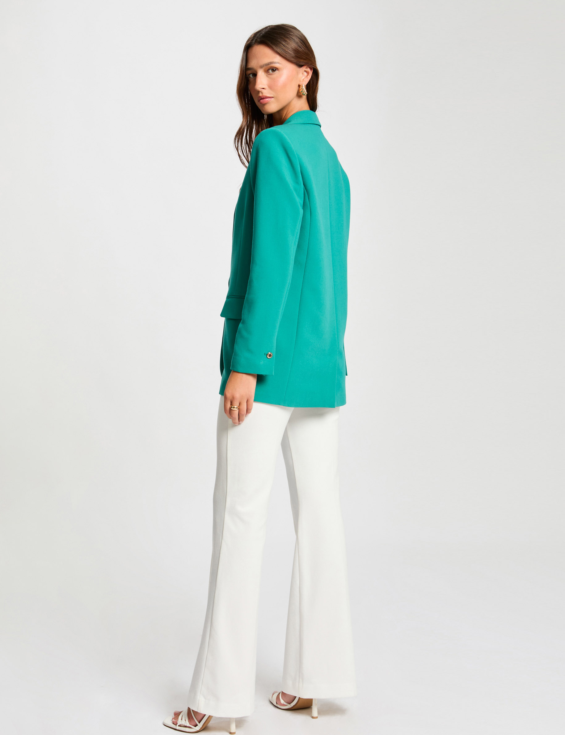 Blazer long sleeves mid-green women