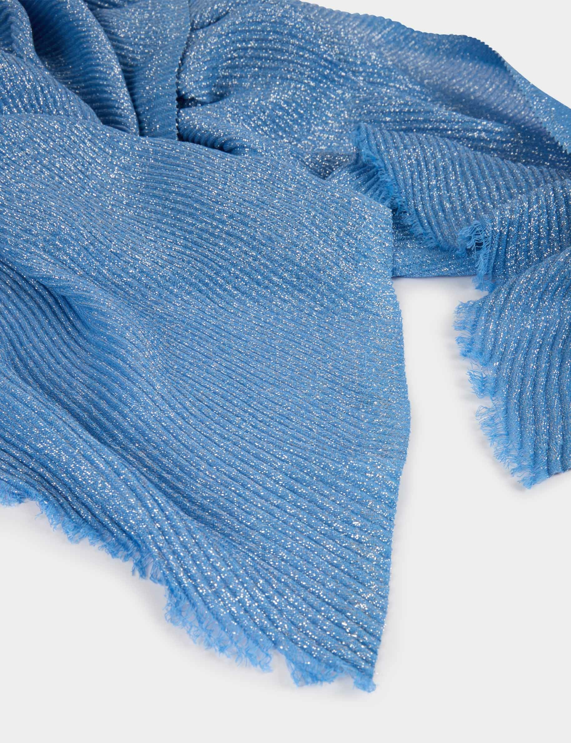 Scarf metallised threads blue women