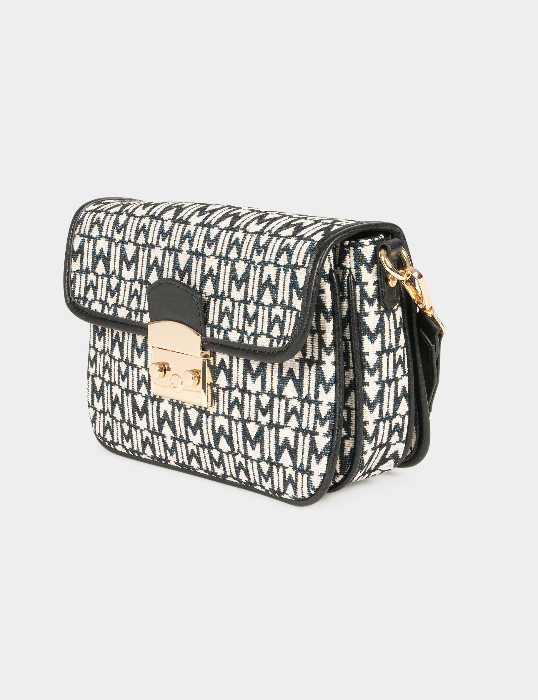 Sac imprimé monogramme noir femme