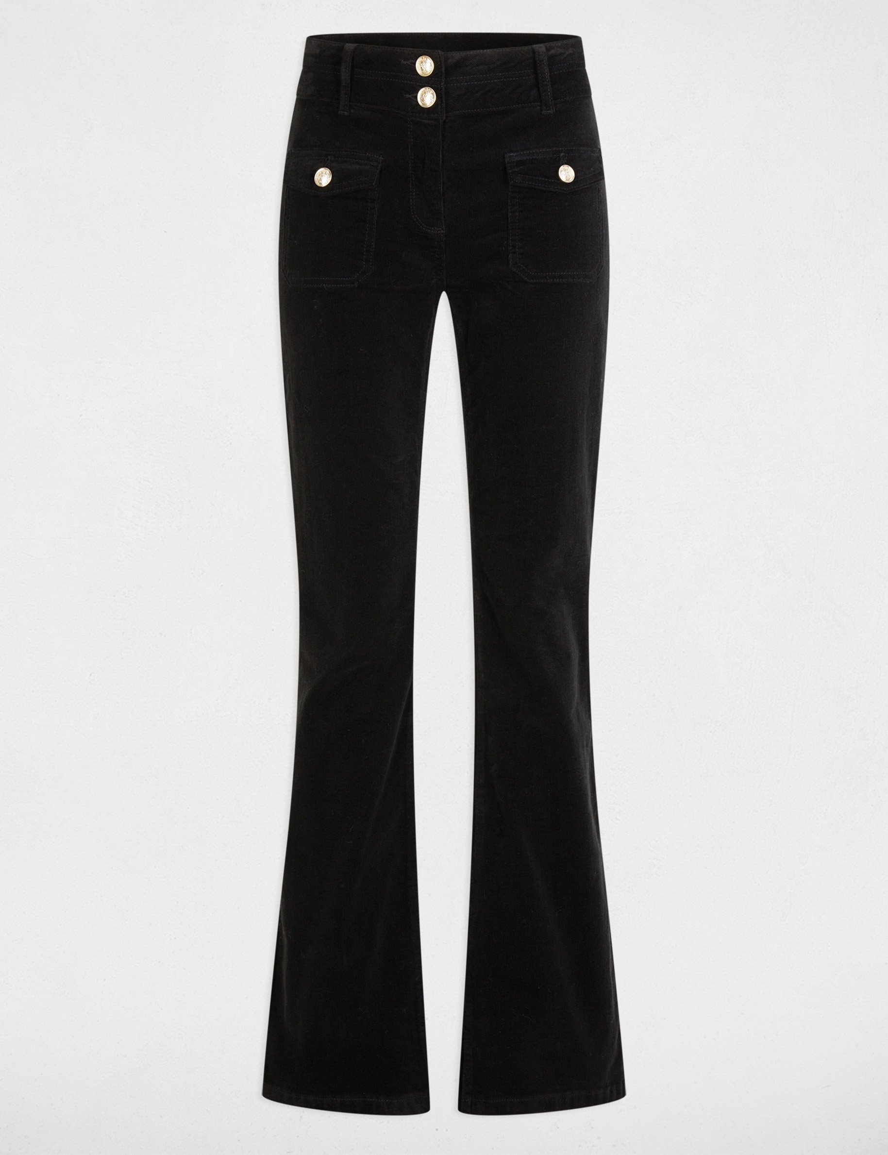 Velvet fitted trousers black women