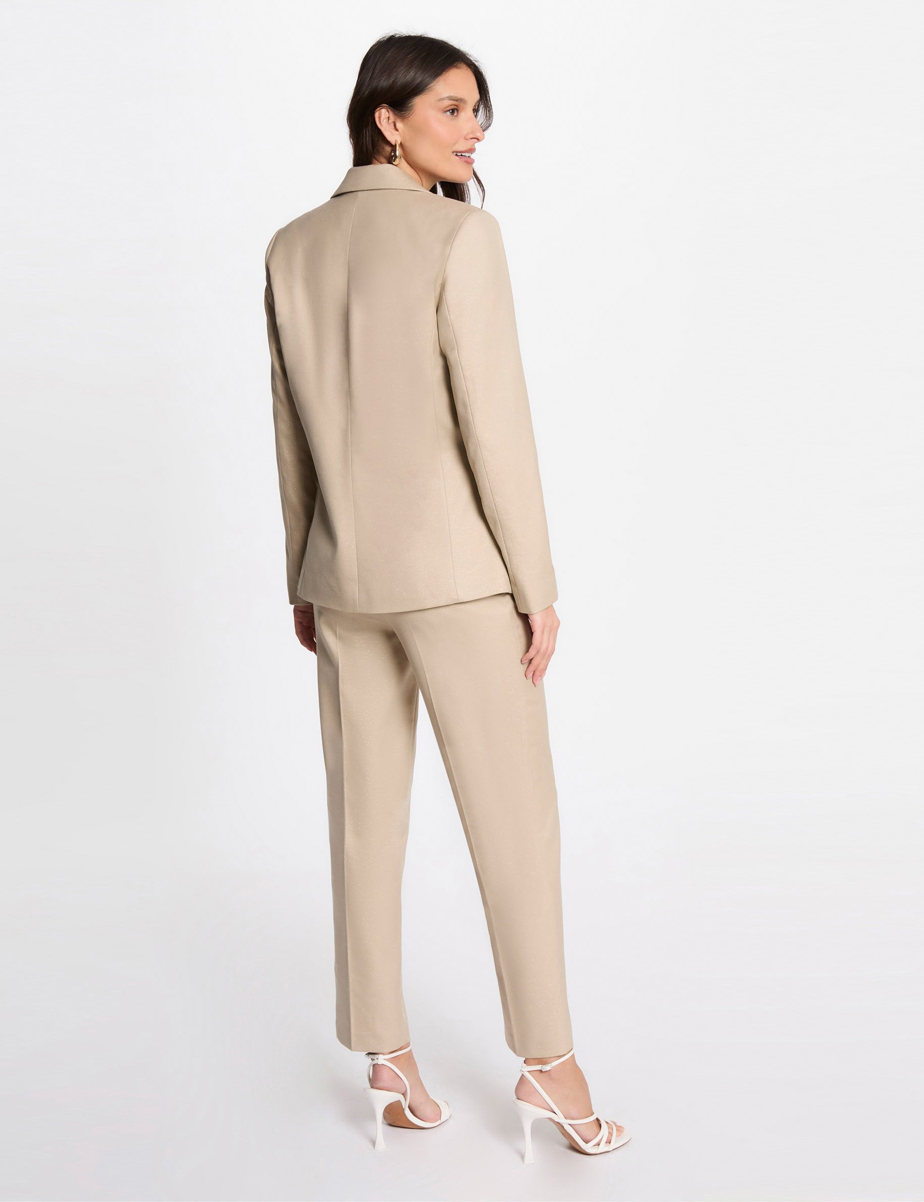 Blazer metallised threads light brown women