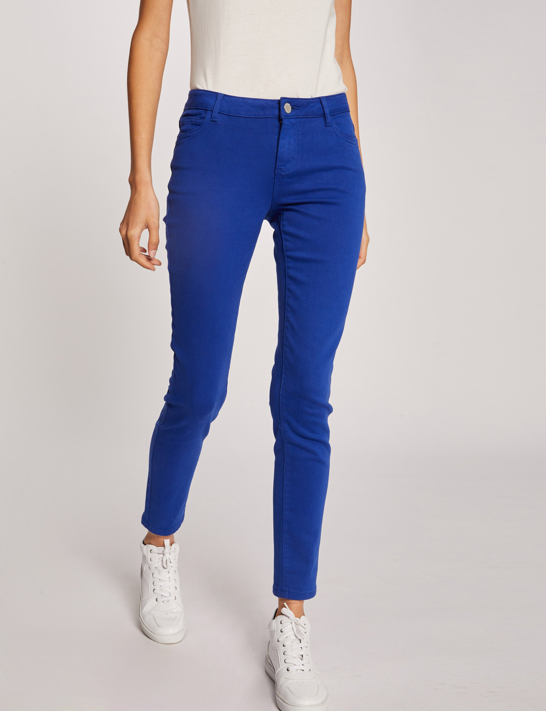 Low waist skinny trousers electric blue women