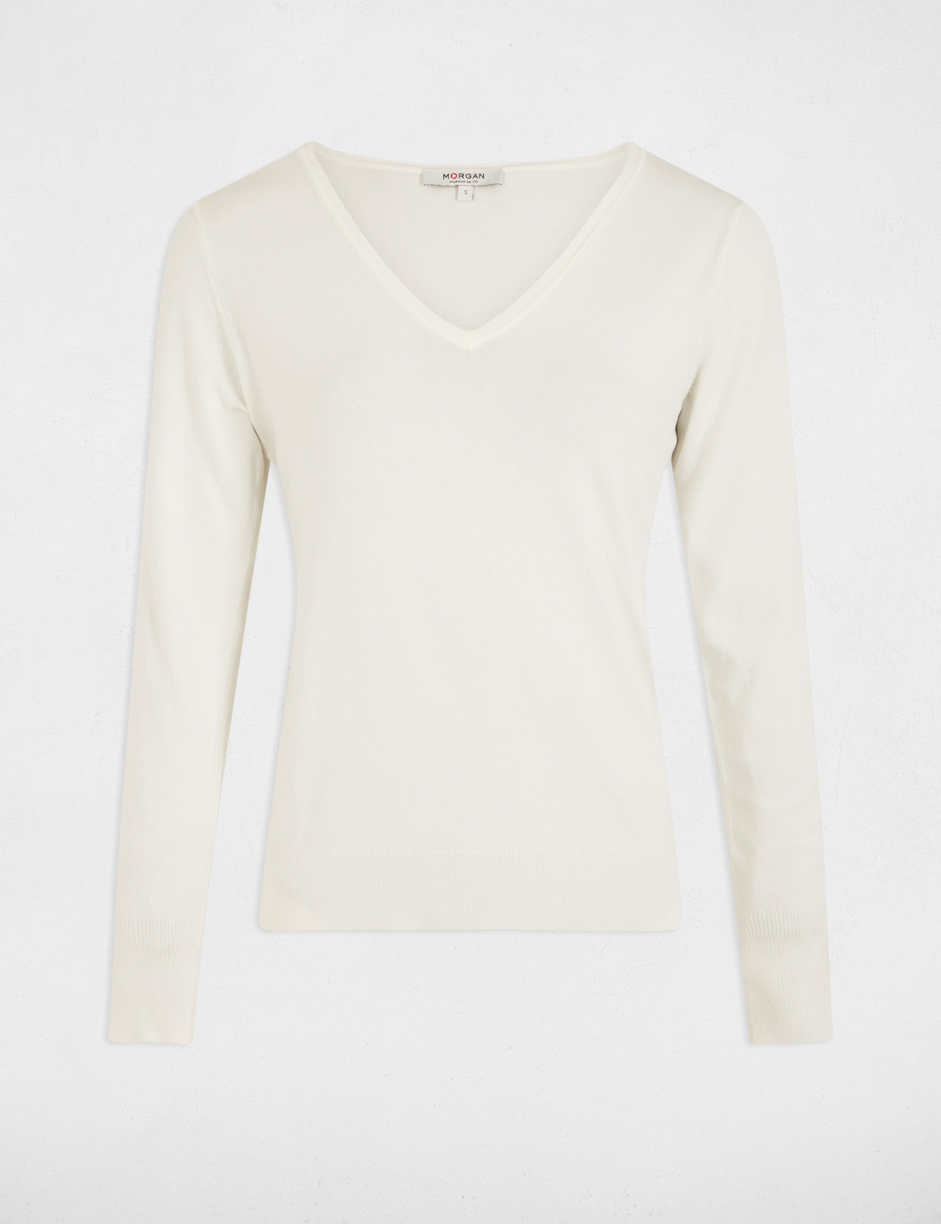 Jumper with V-neck white women