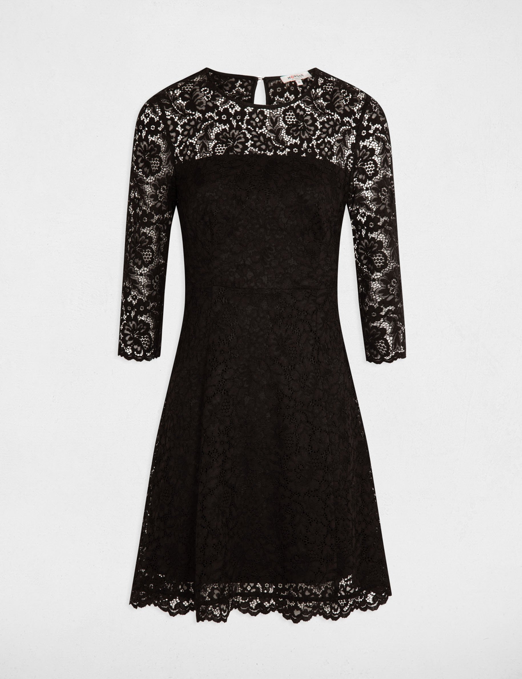 Mini skater lace dress black women