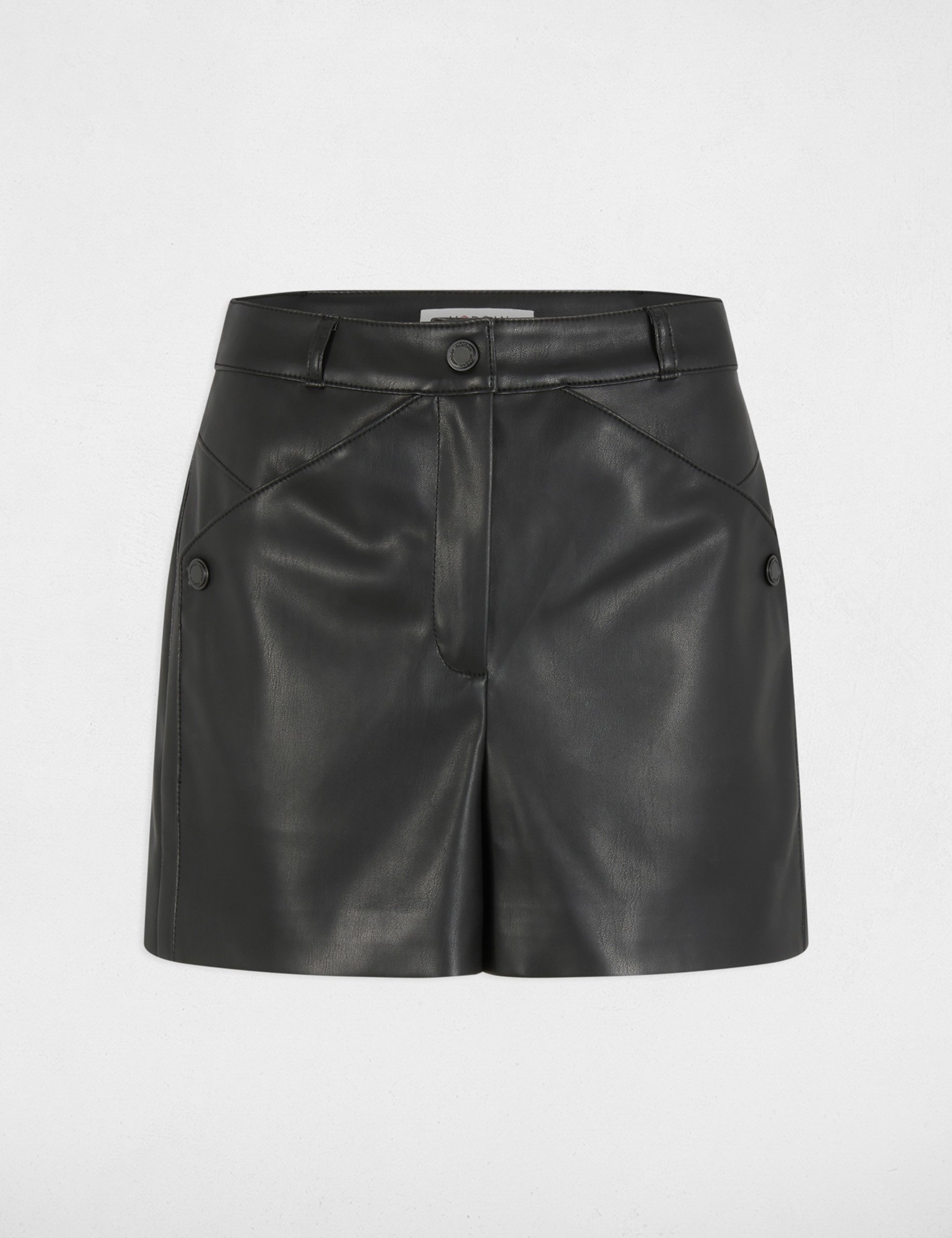 Faux leather shorts black women