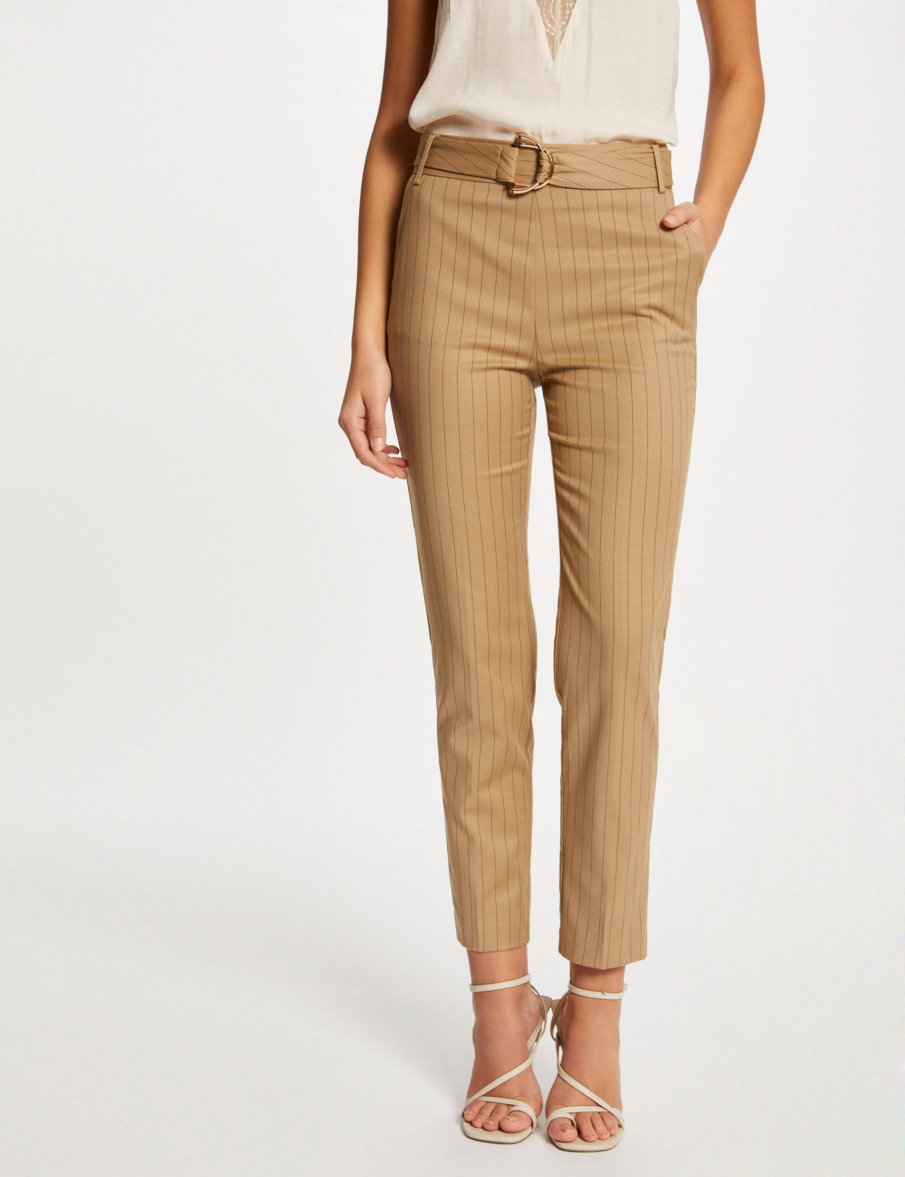 Striped hot sale cigarette pants