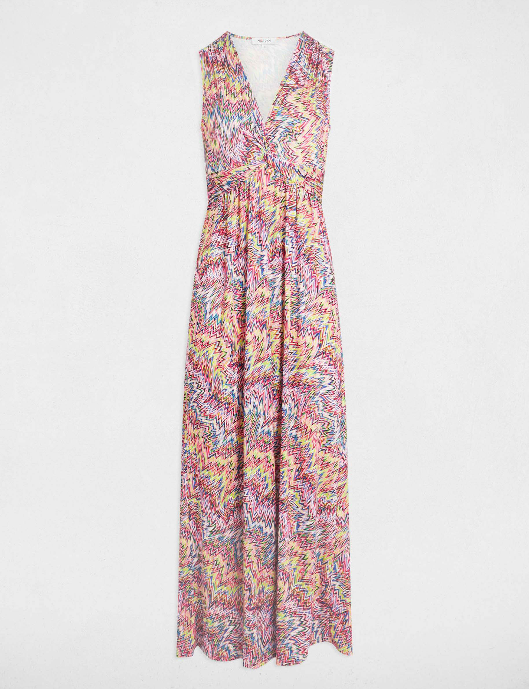 Printed maxi straight dress multicolor women