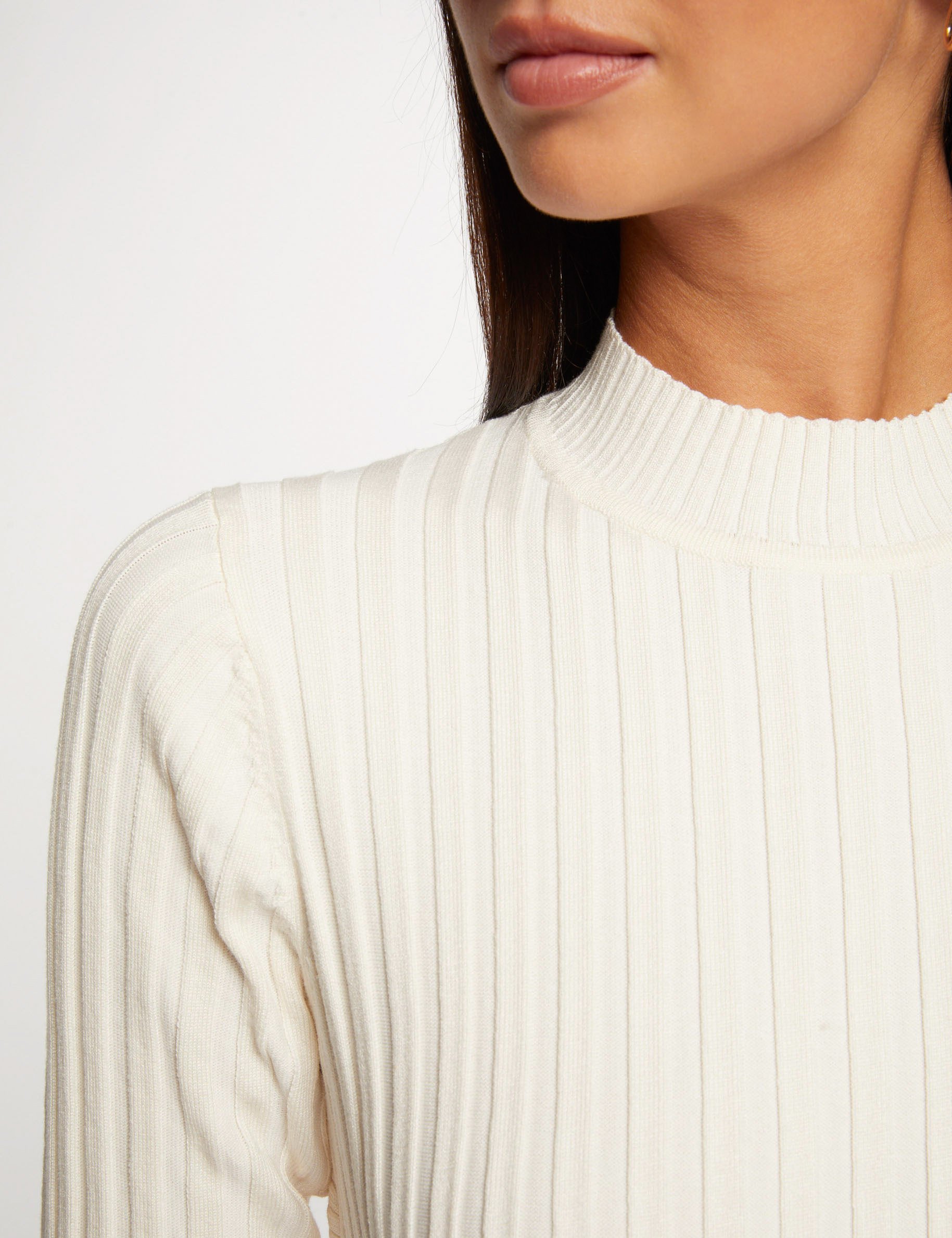 Long sleeved jumper with open back ivory ladies Morgan