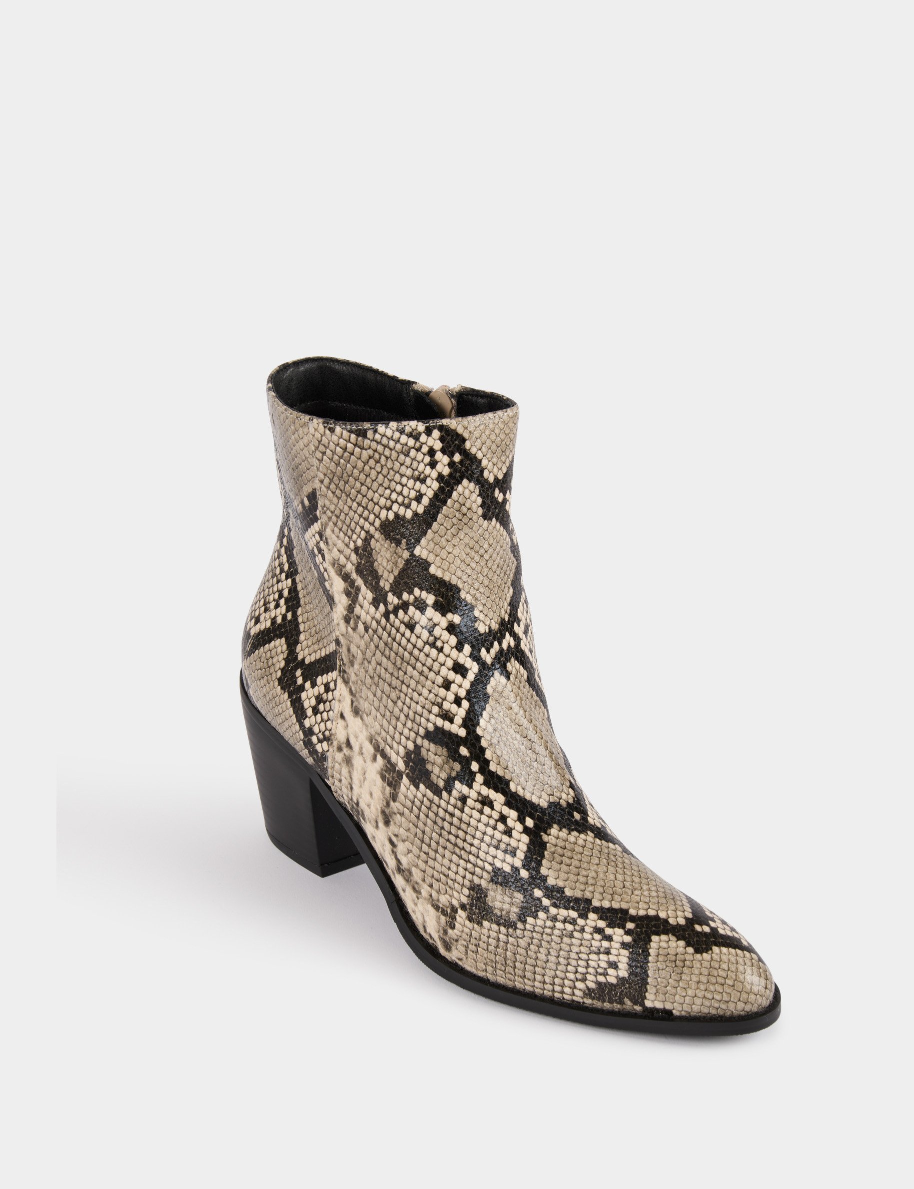 Snake print heeled boots multicolor women