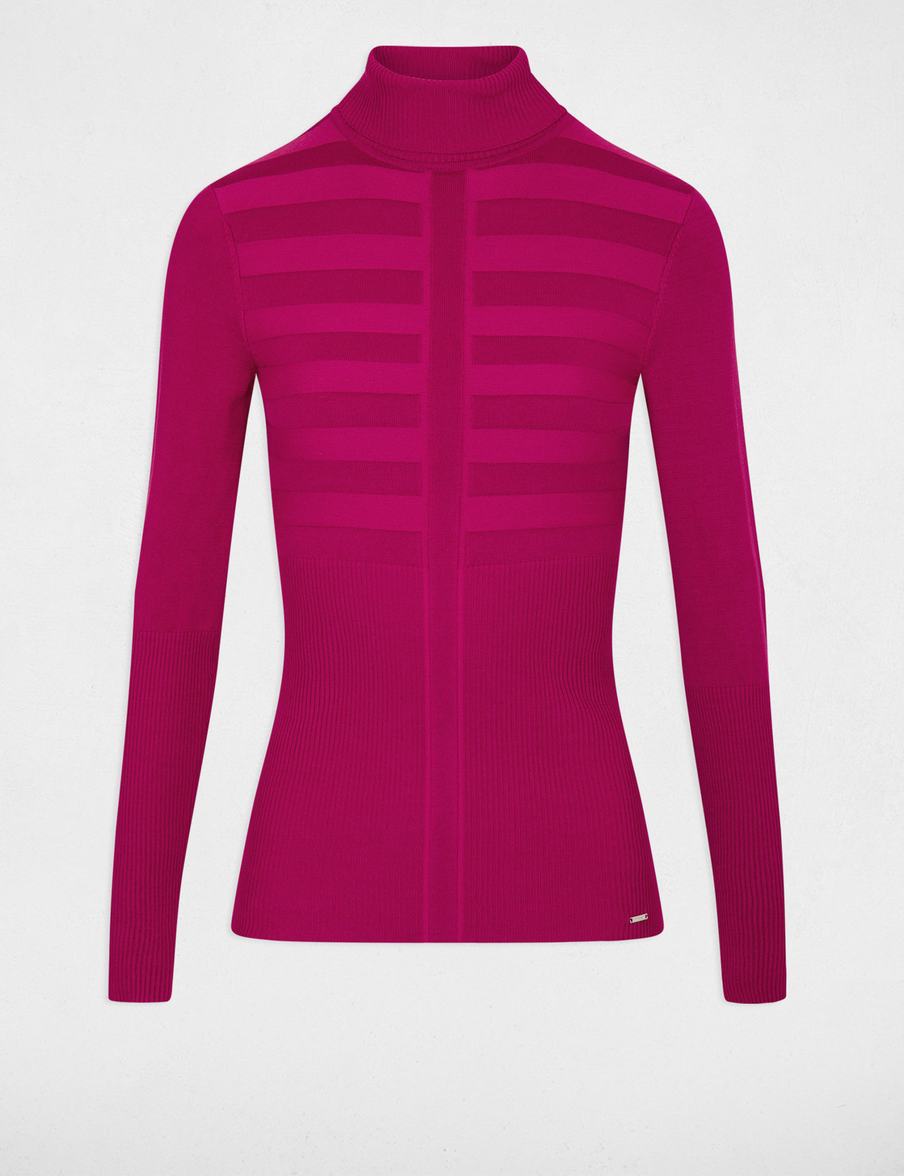 Long-sleeved jumper turtleneck dark pink women