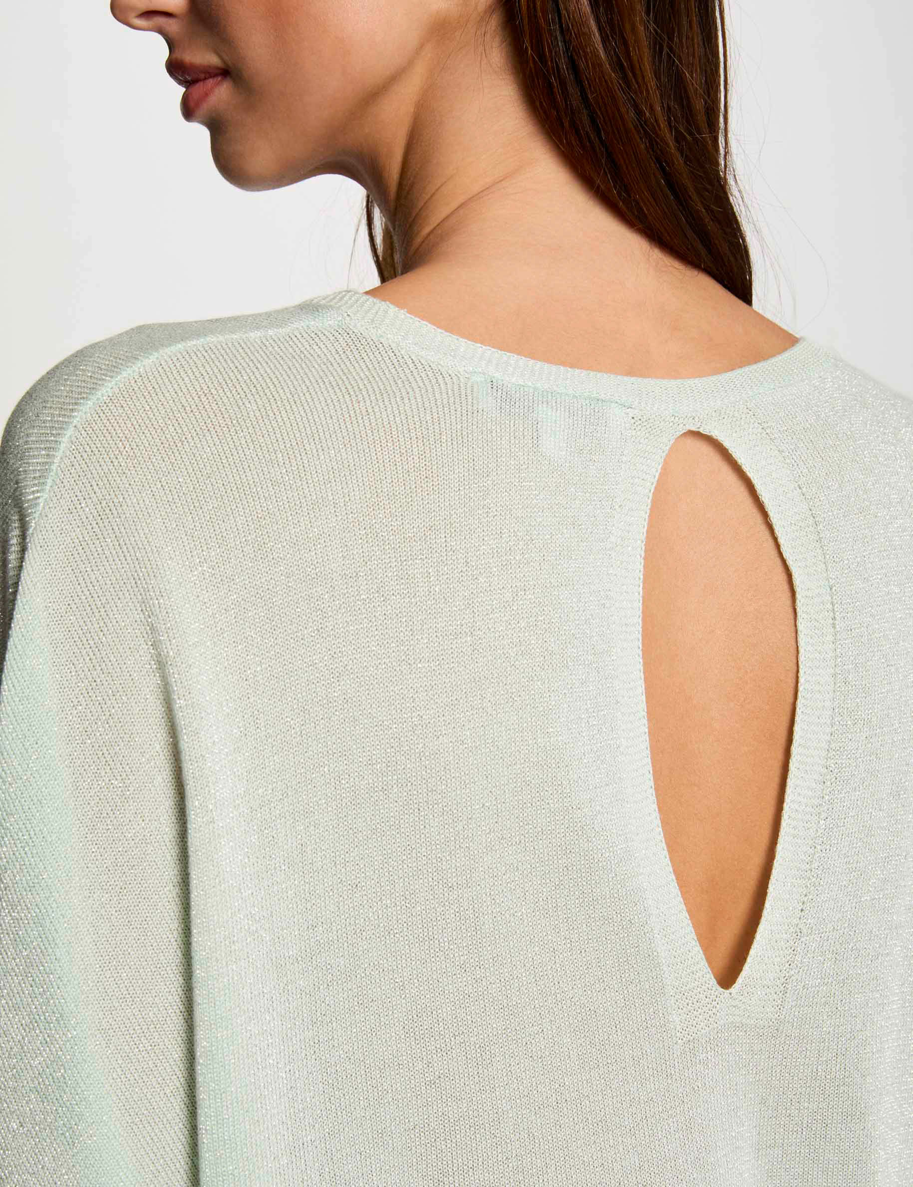 Jumper V-neck light green women