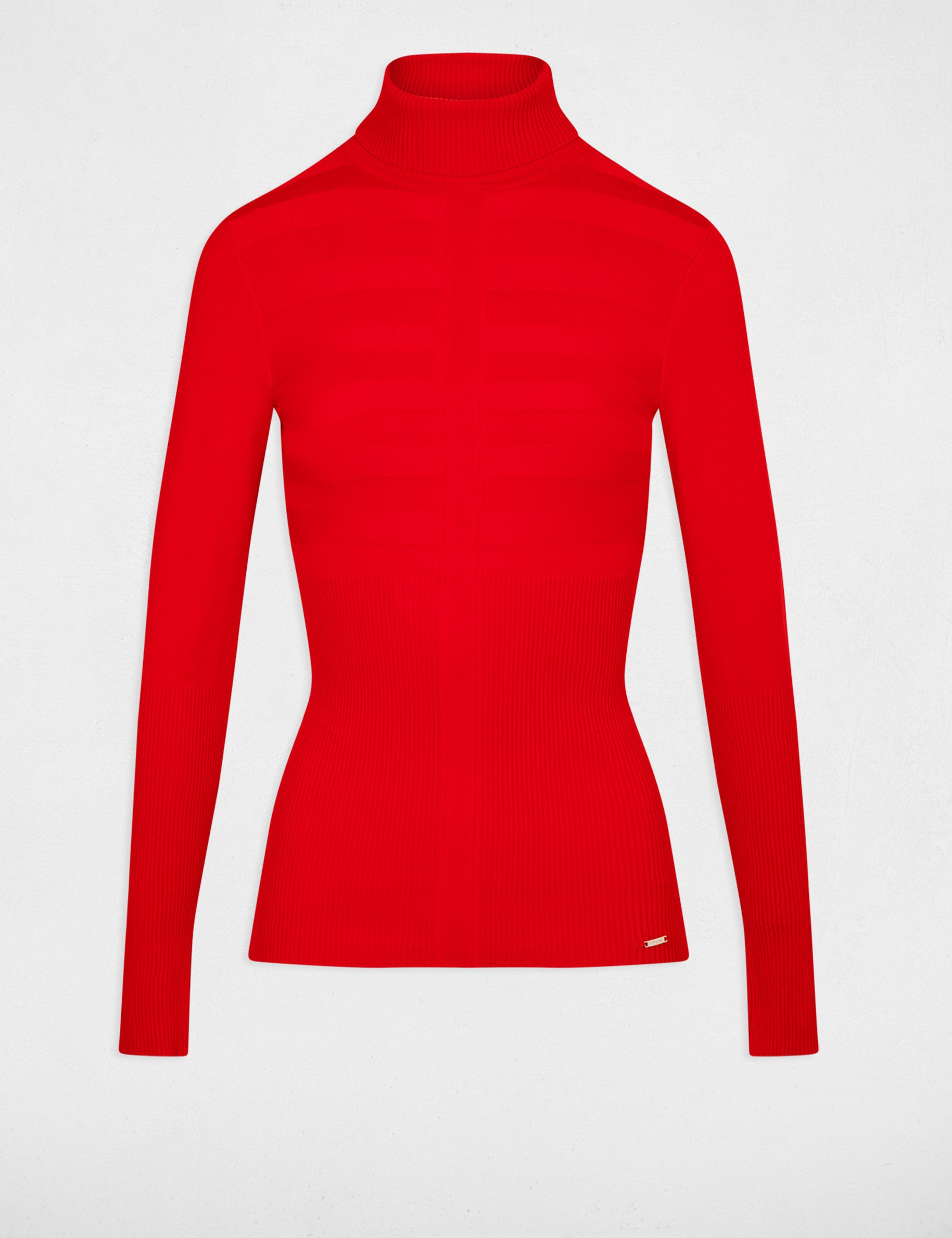 Long-sleeved jumper turtleneck red women