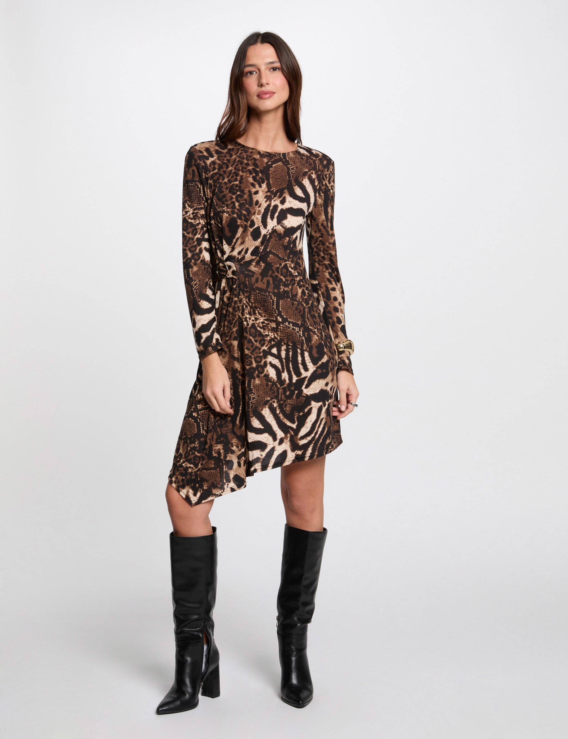 Printed A-line mini dress multicolor women