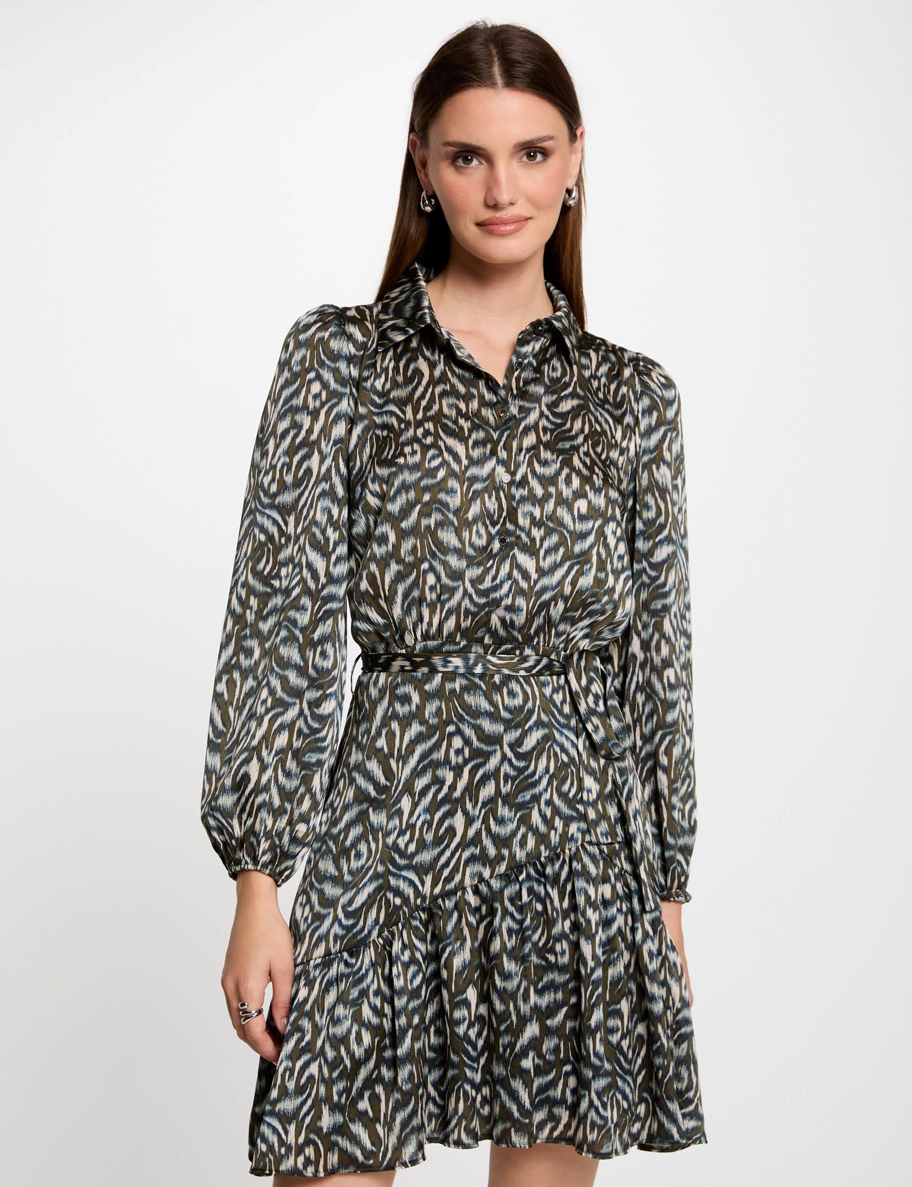 Printed mini A-line dress multicolored women