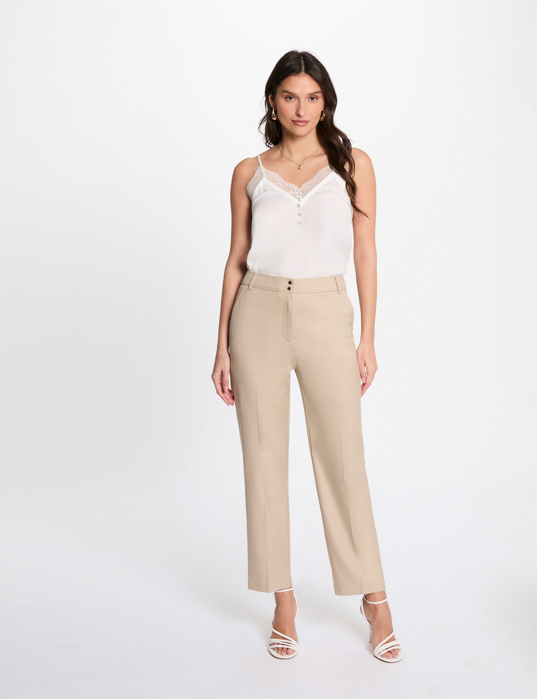 Straight trousers light brown women