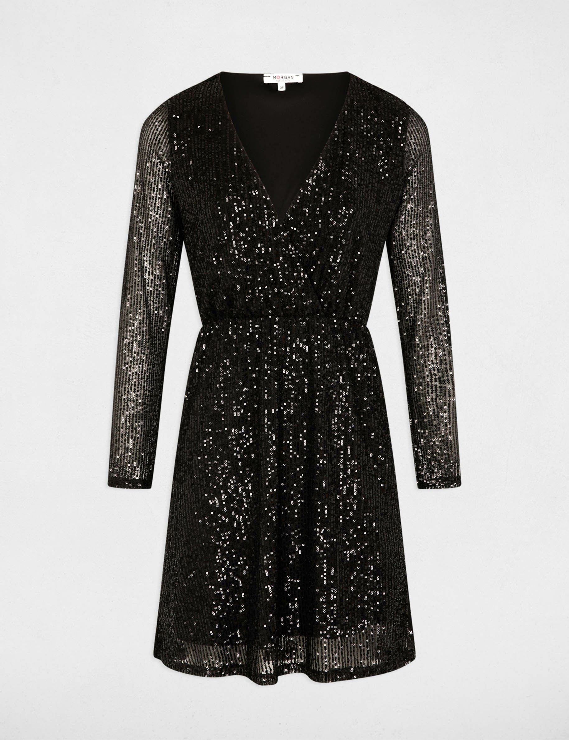 Fitted mini dress sequins black women