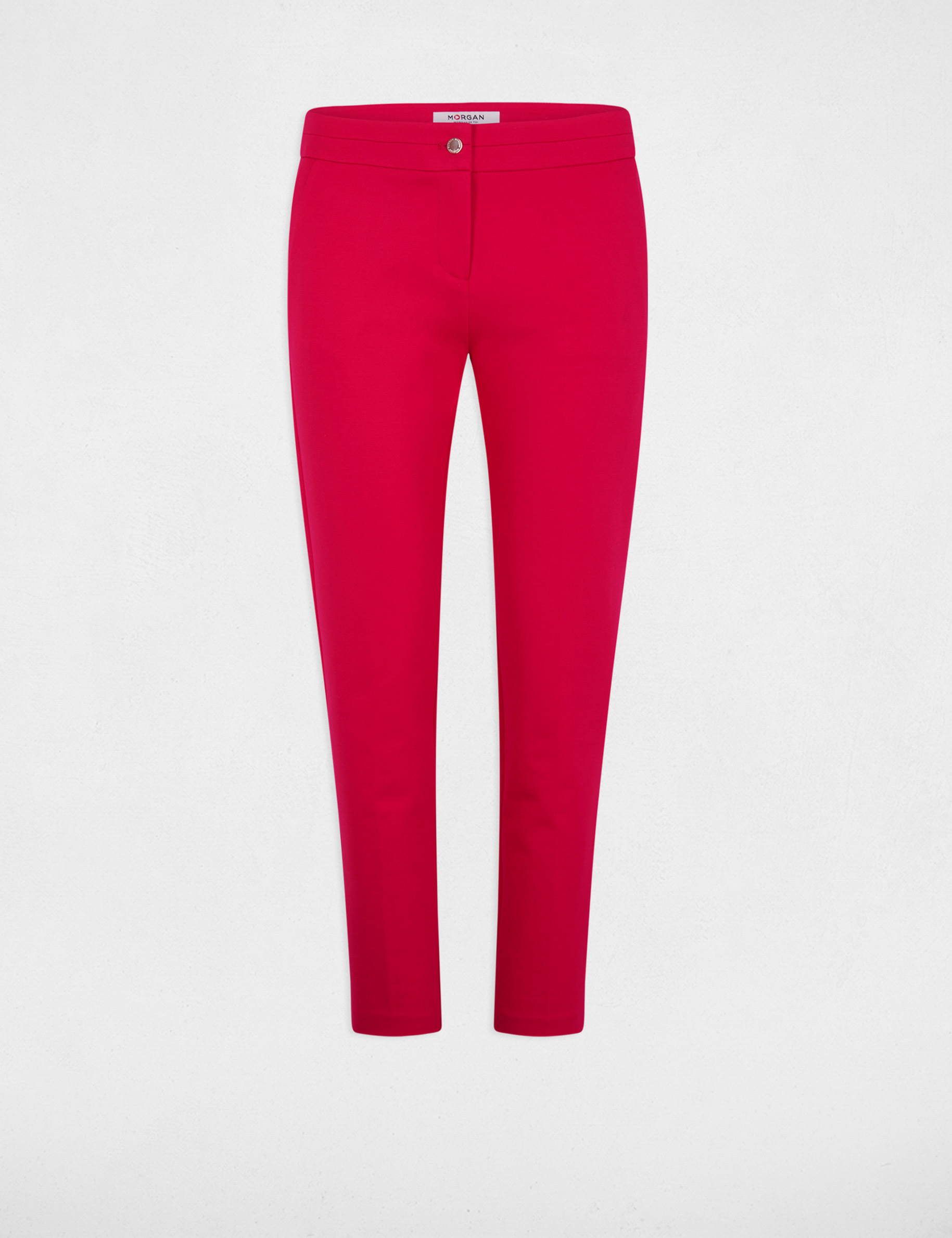 Cigarette trousers with darts raspberry pink women