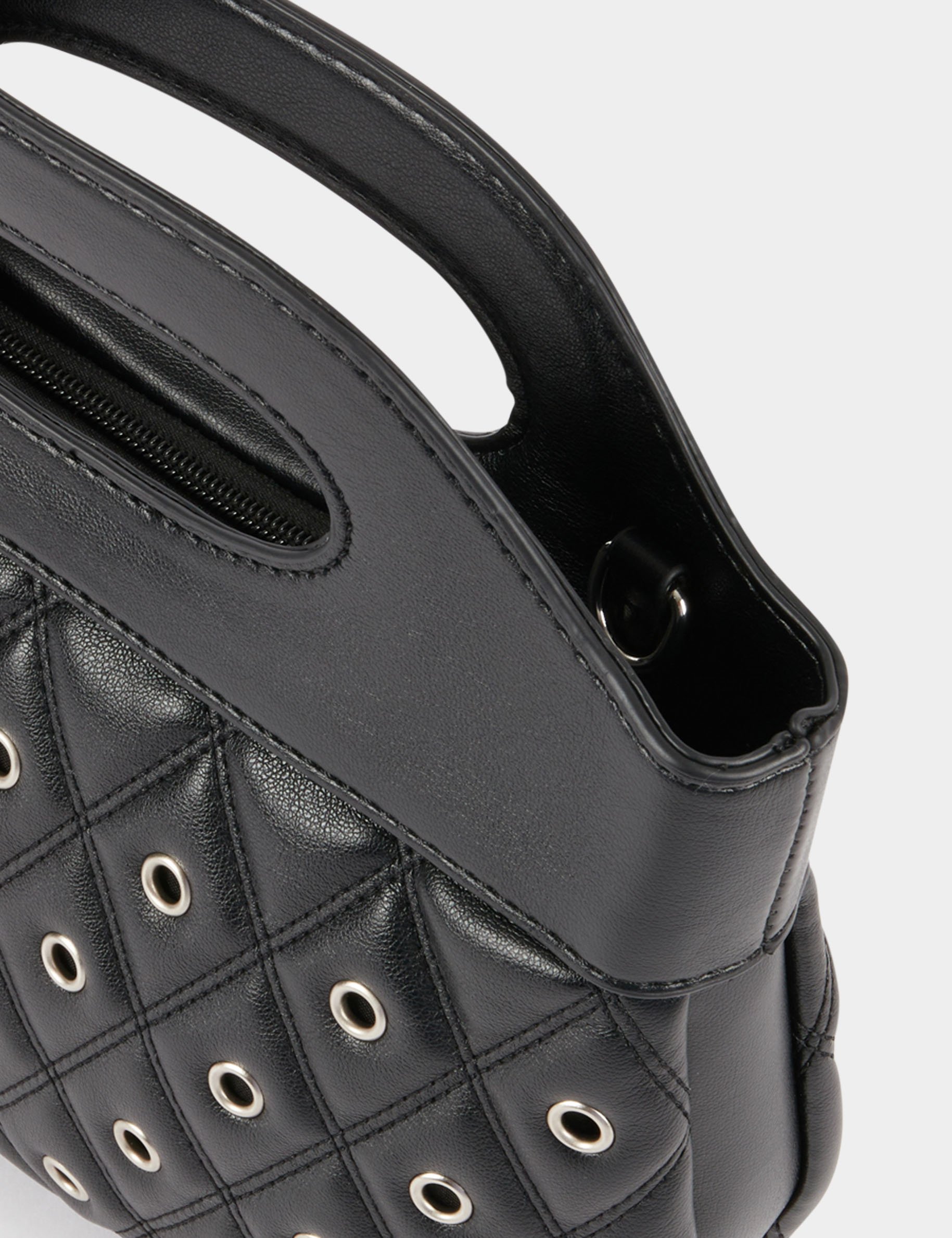 Quilted bag with eyelets black women