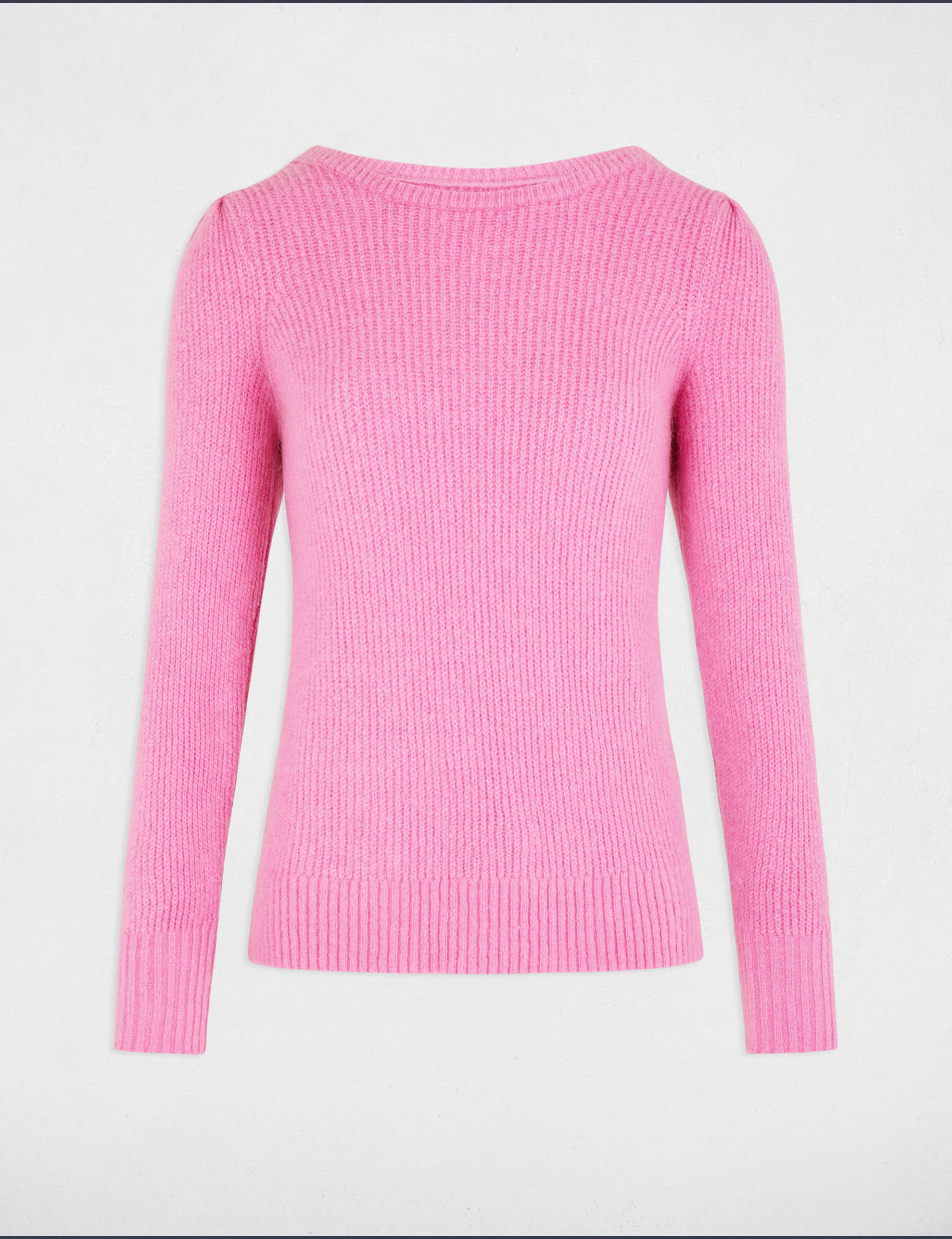 Jumper round neck long sleeves medium pink women