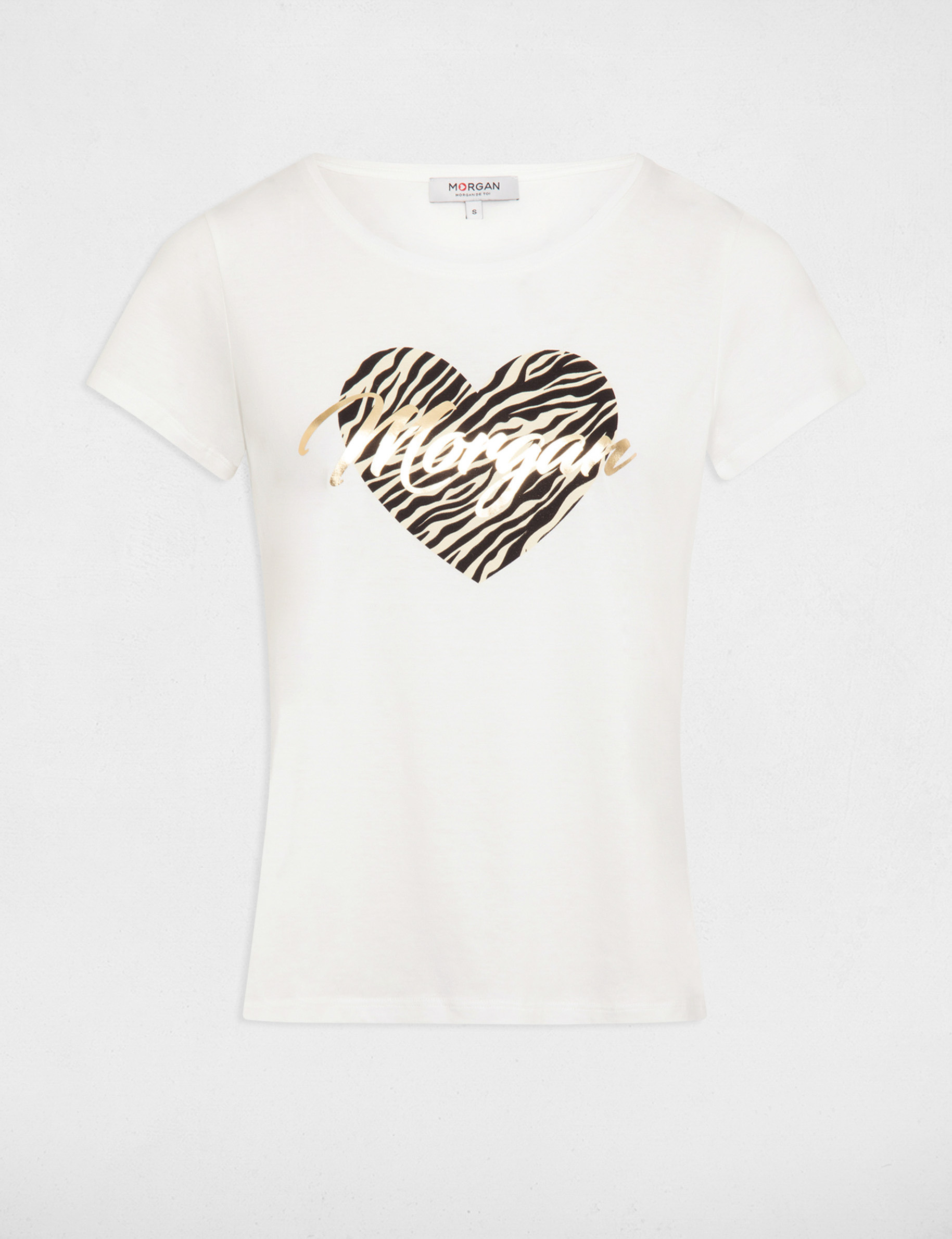 T-shirt with message ecru women