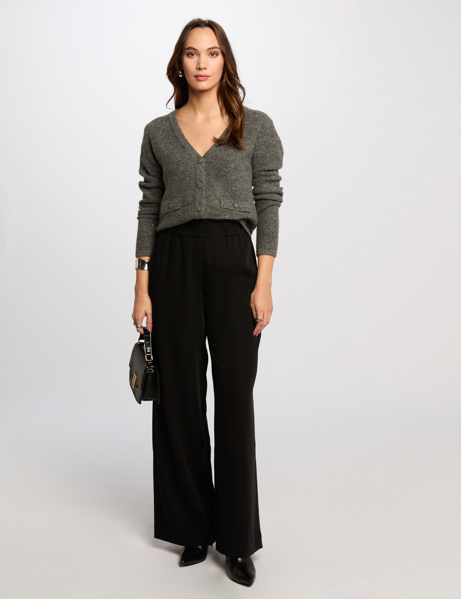 Wide leg trousers black women