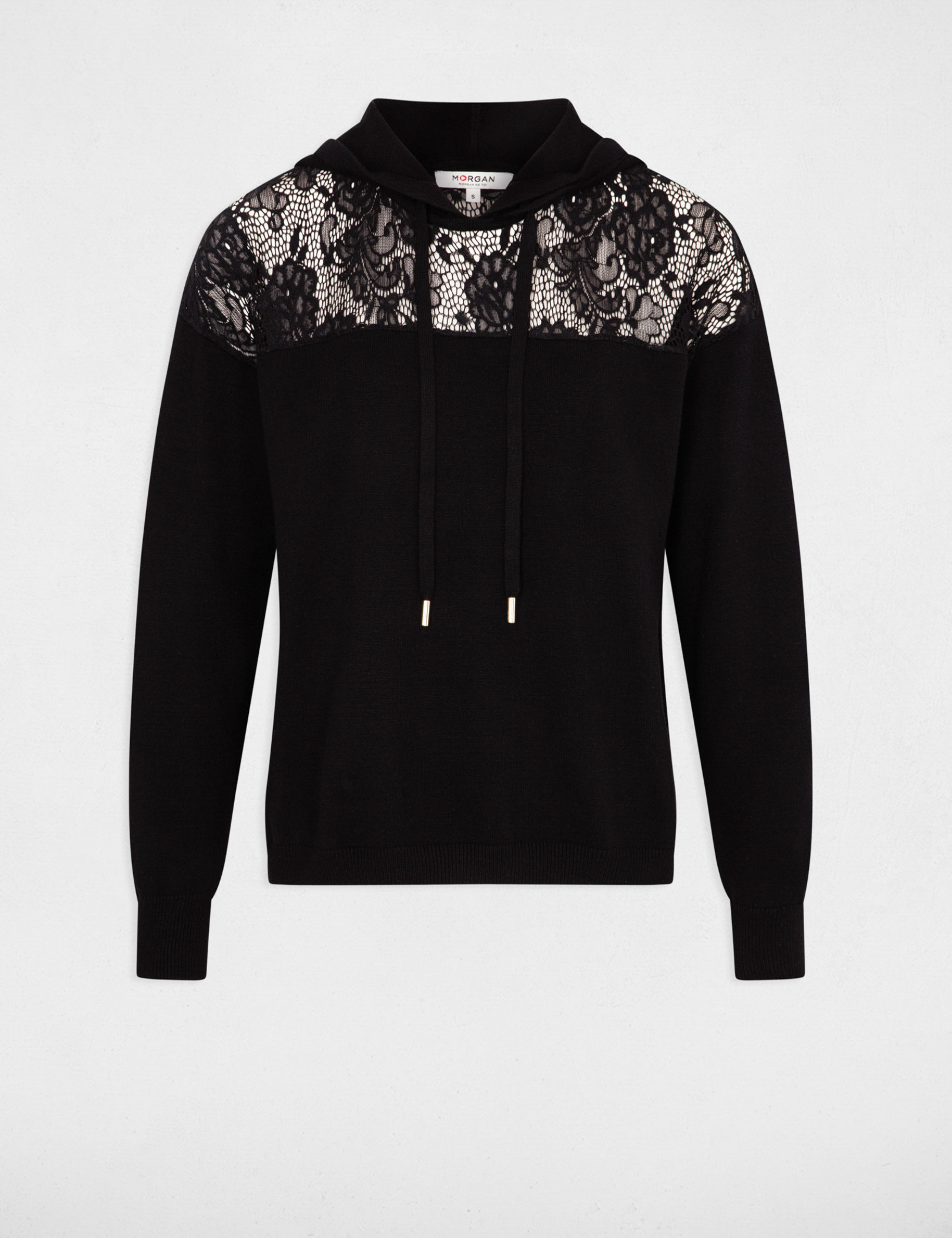 Jumper hood and lace details black women | Morgan