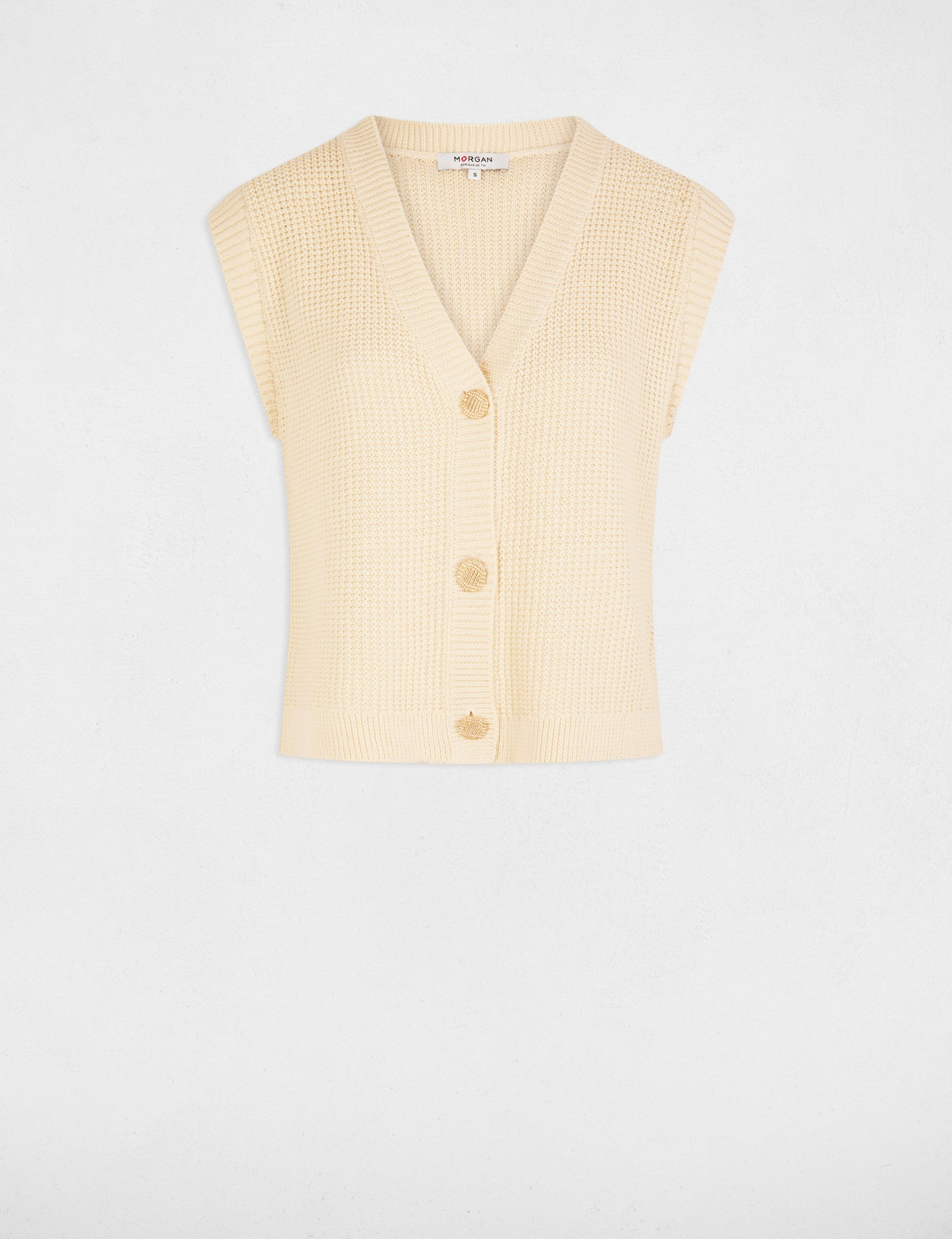 Sleeveless cardigan ivory women