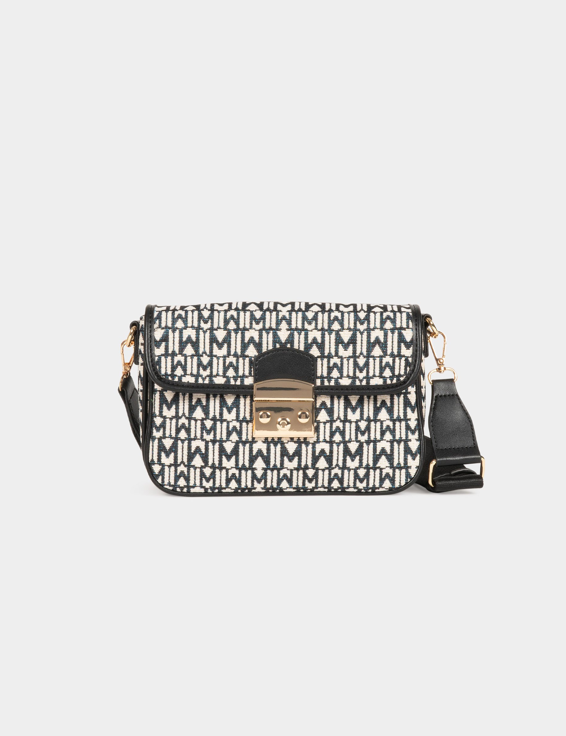 Sac imprimé monogramme noir femme