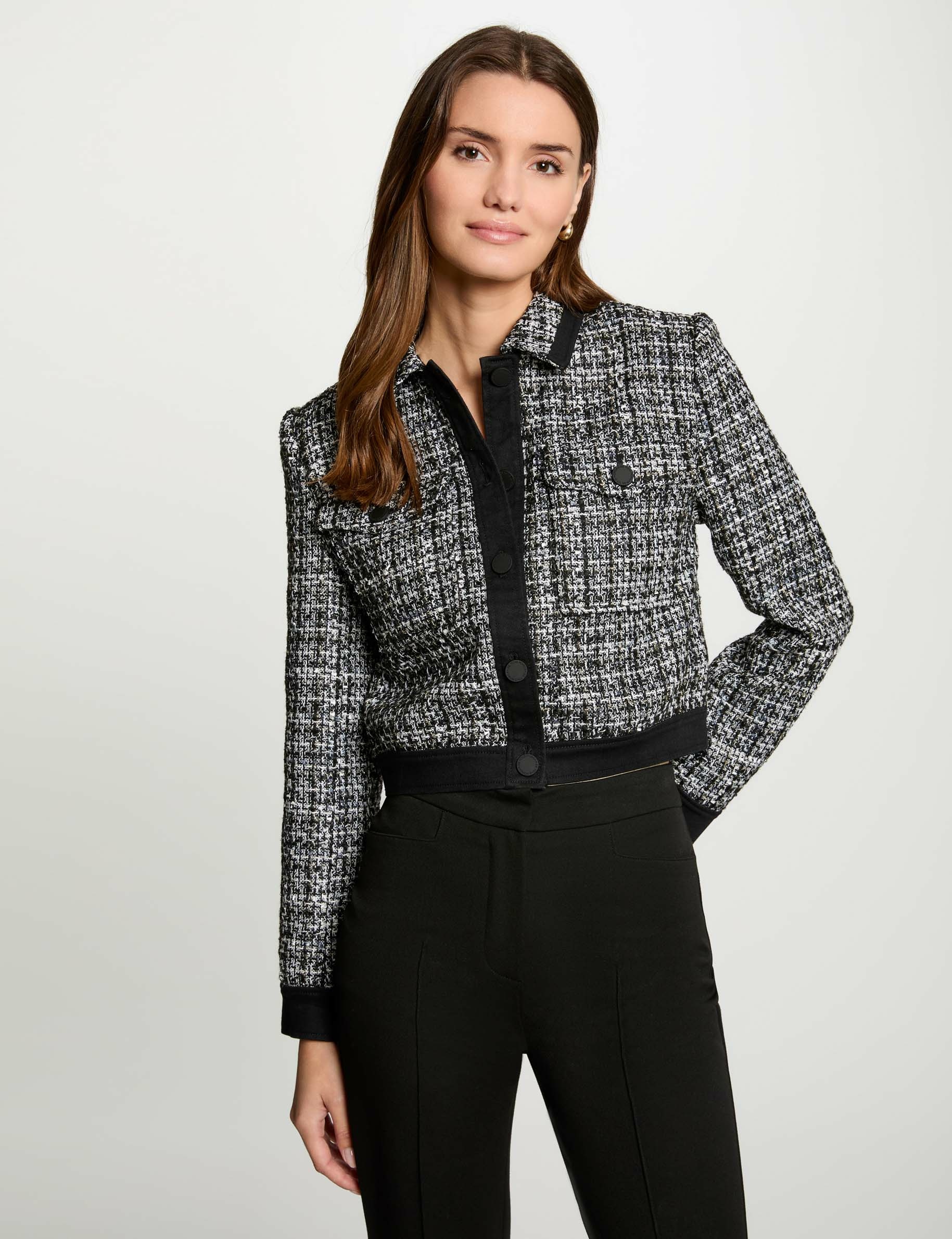 Waisted tweed jacket multicolored women