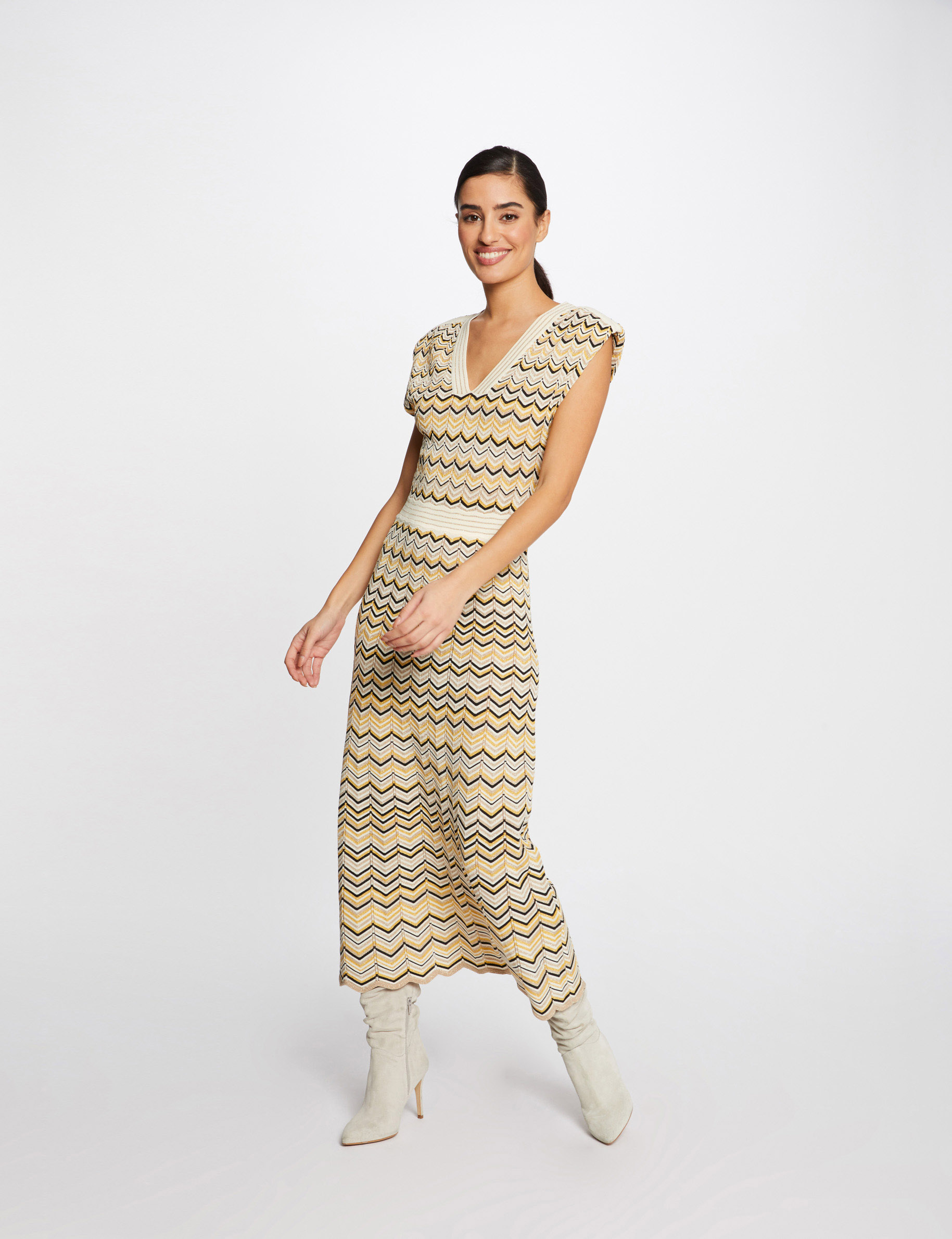 Maxi straight jumper dress straw yellow women