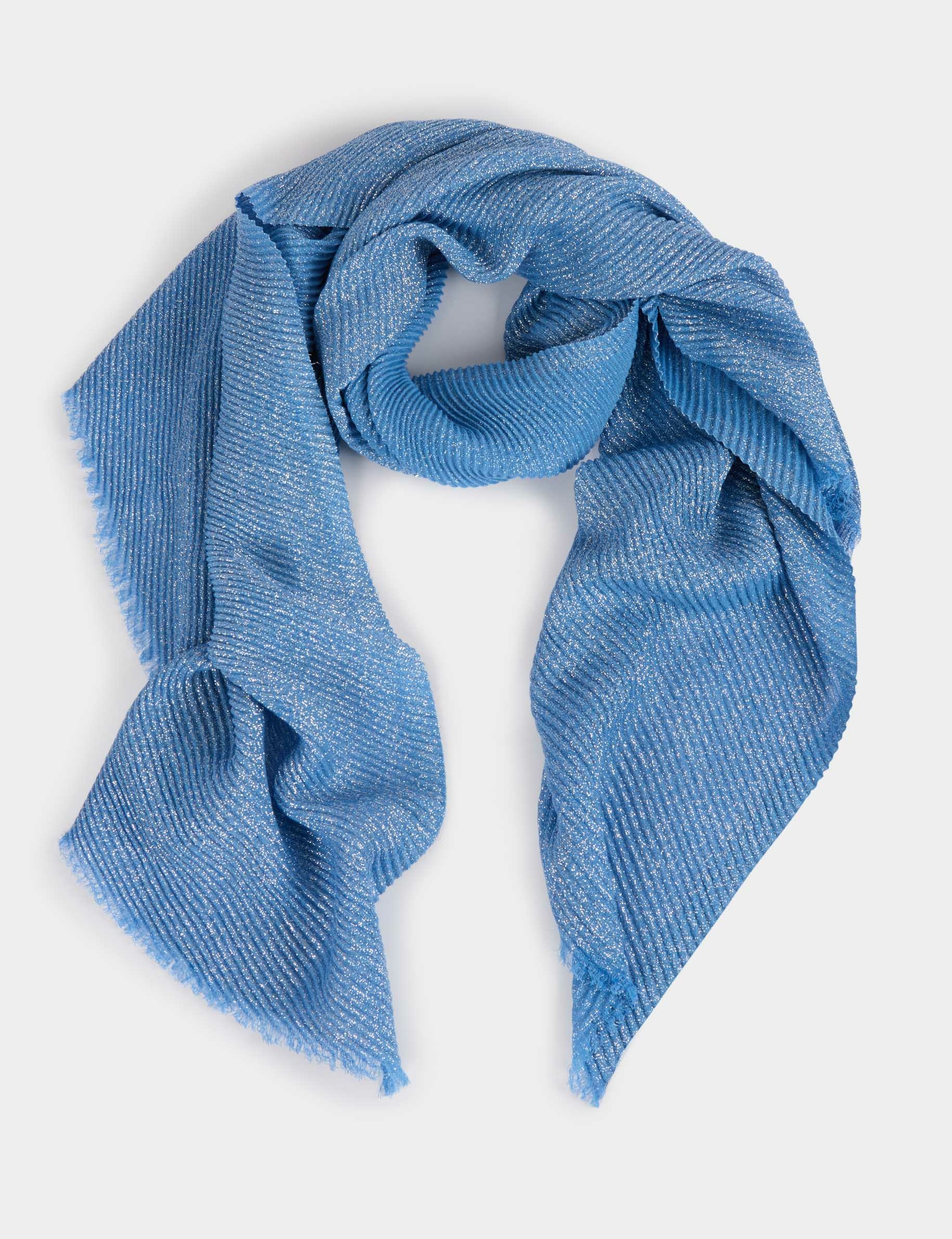 Scarf metallised threads blue women