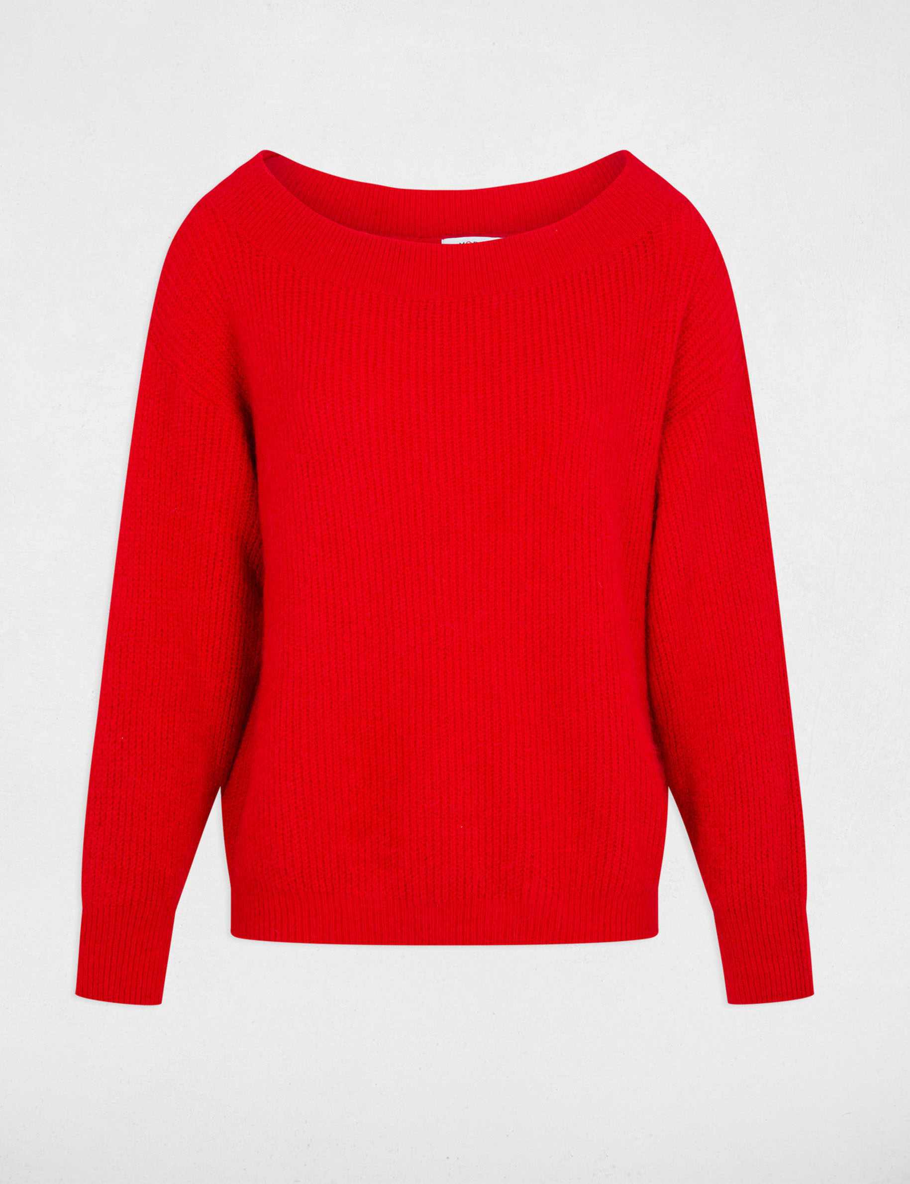 Jumper with round neck red women