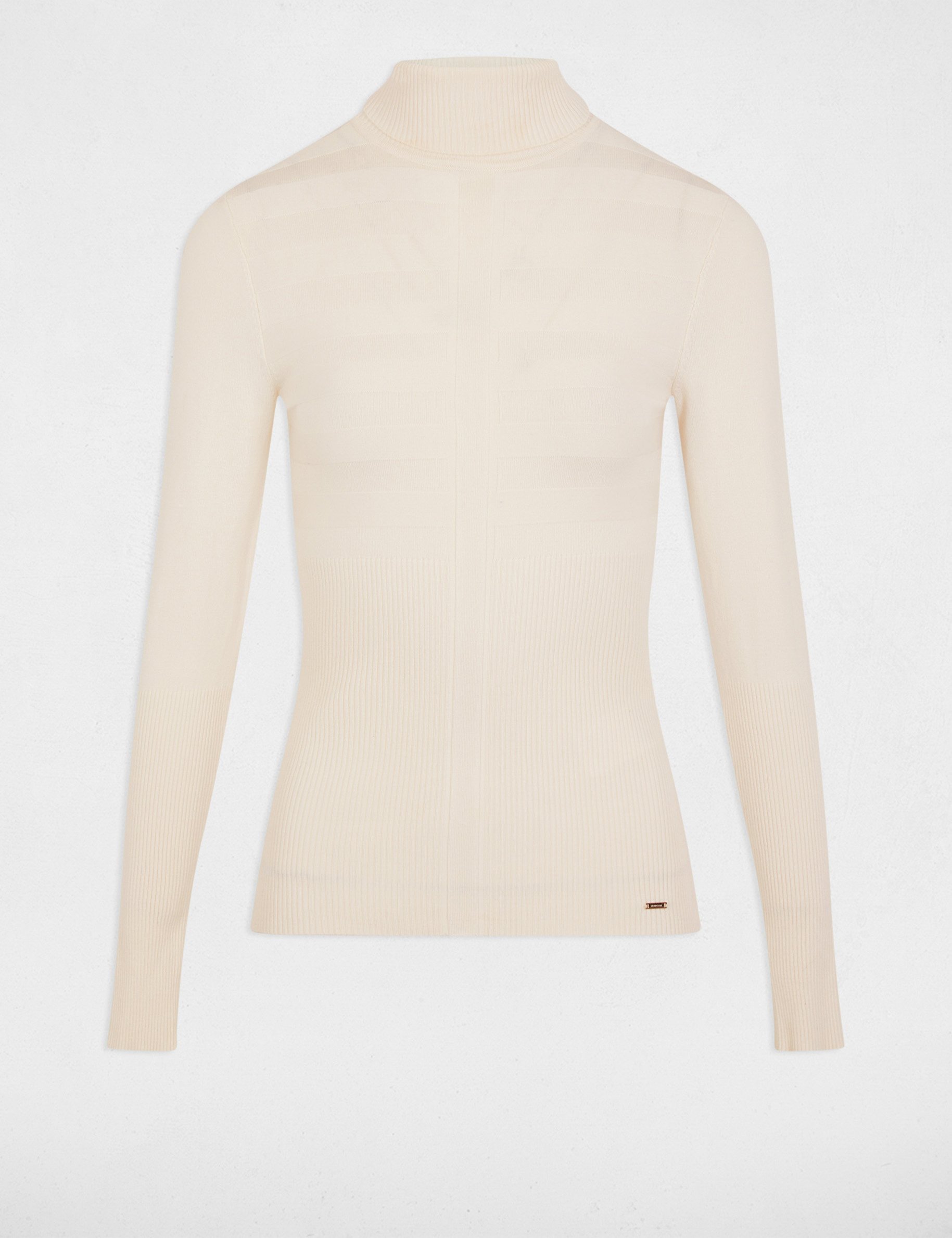 Long-sleeved jumper turtleneck ivory women