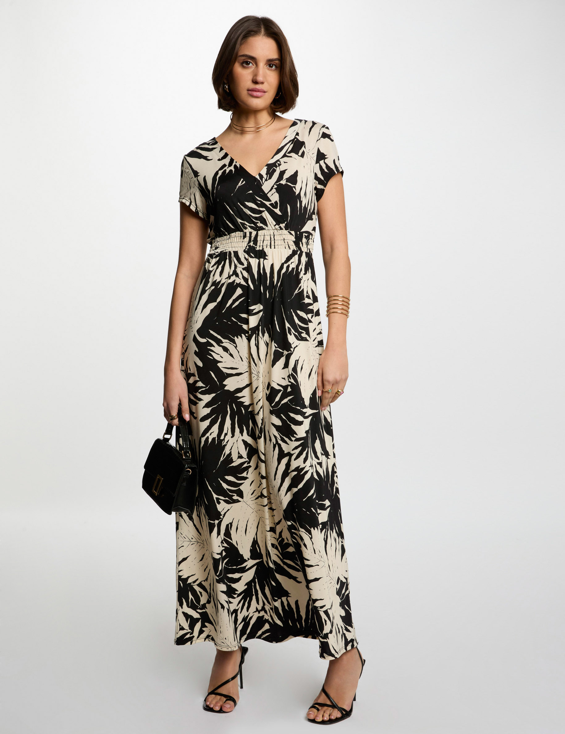 Printed maxi straight dress multicolor women