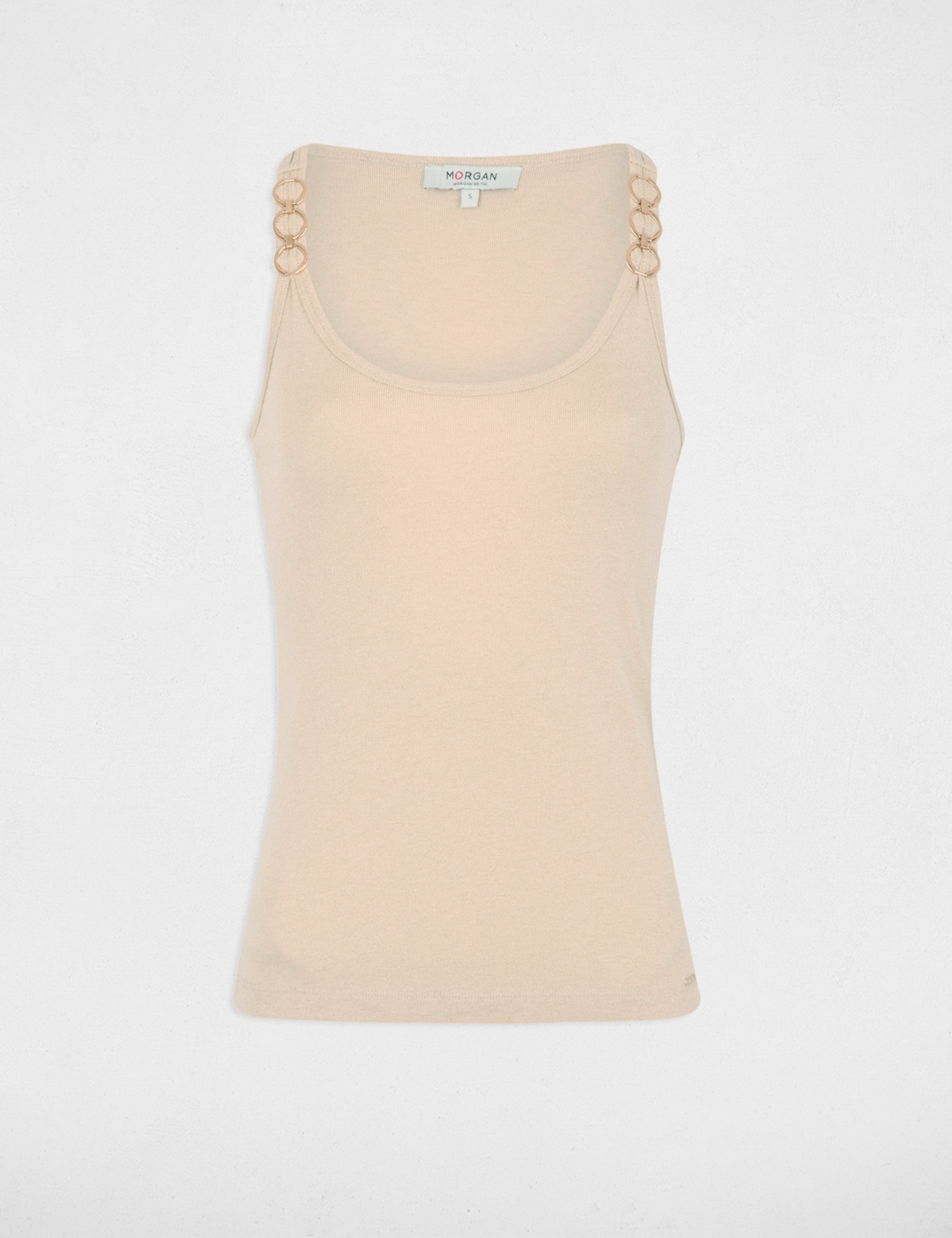 Vest top thin straps ivory women