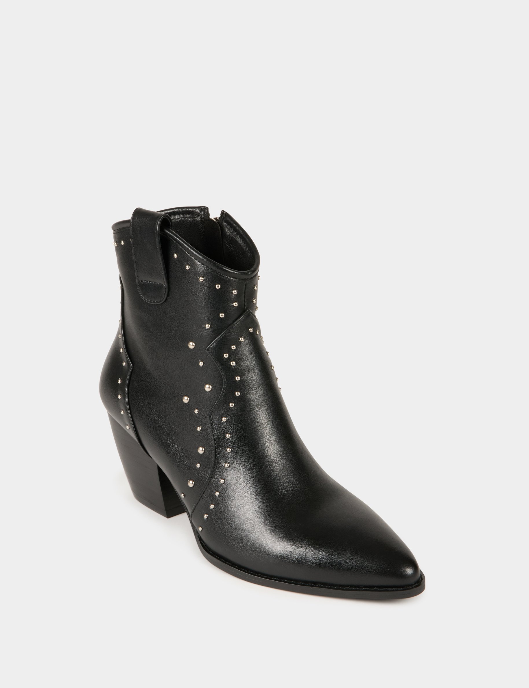 Bottines western avec clous noir femme