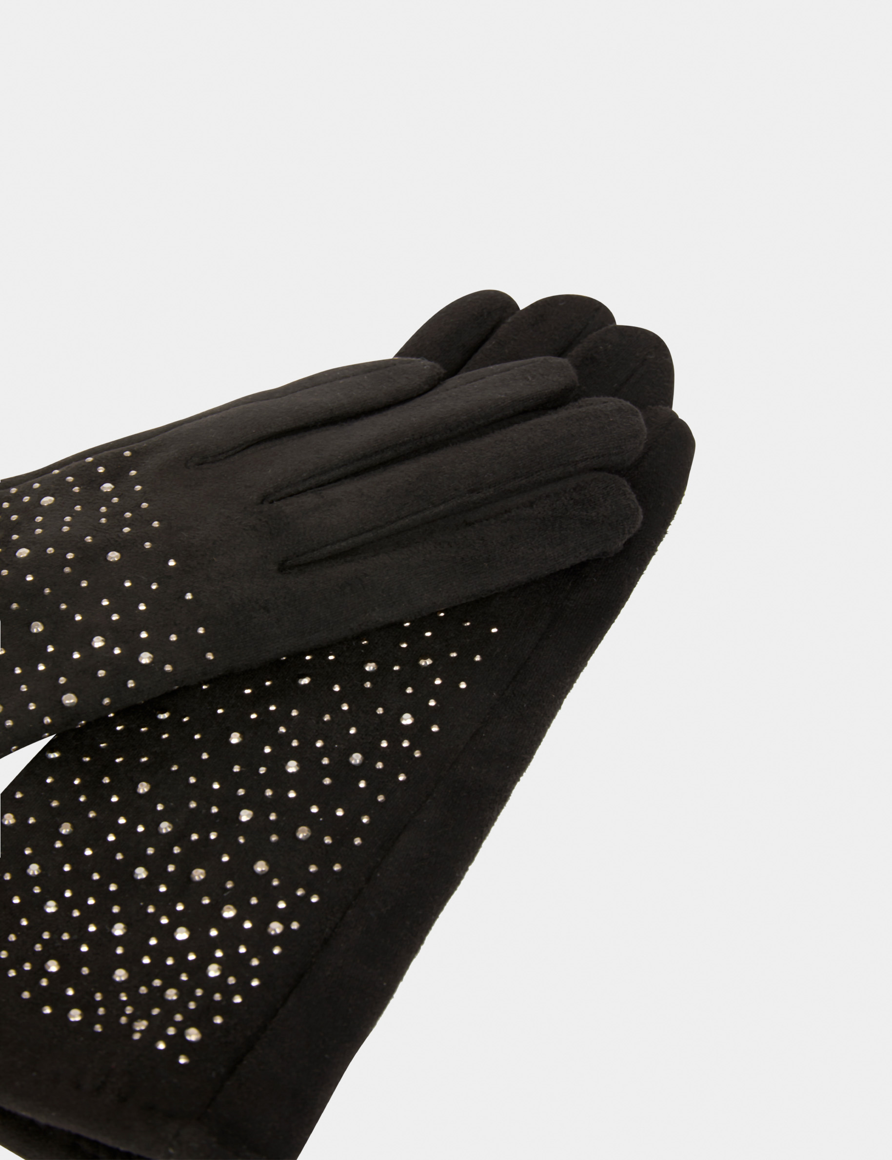 Gloves with rhinestones black women