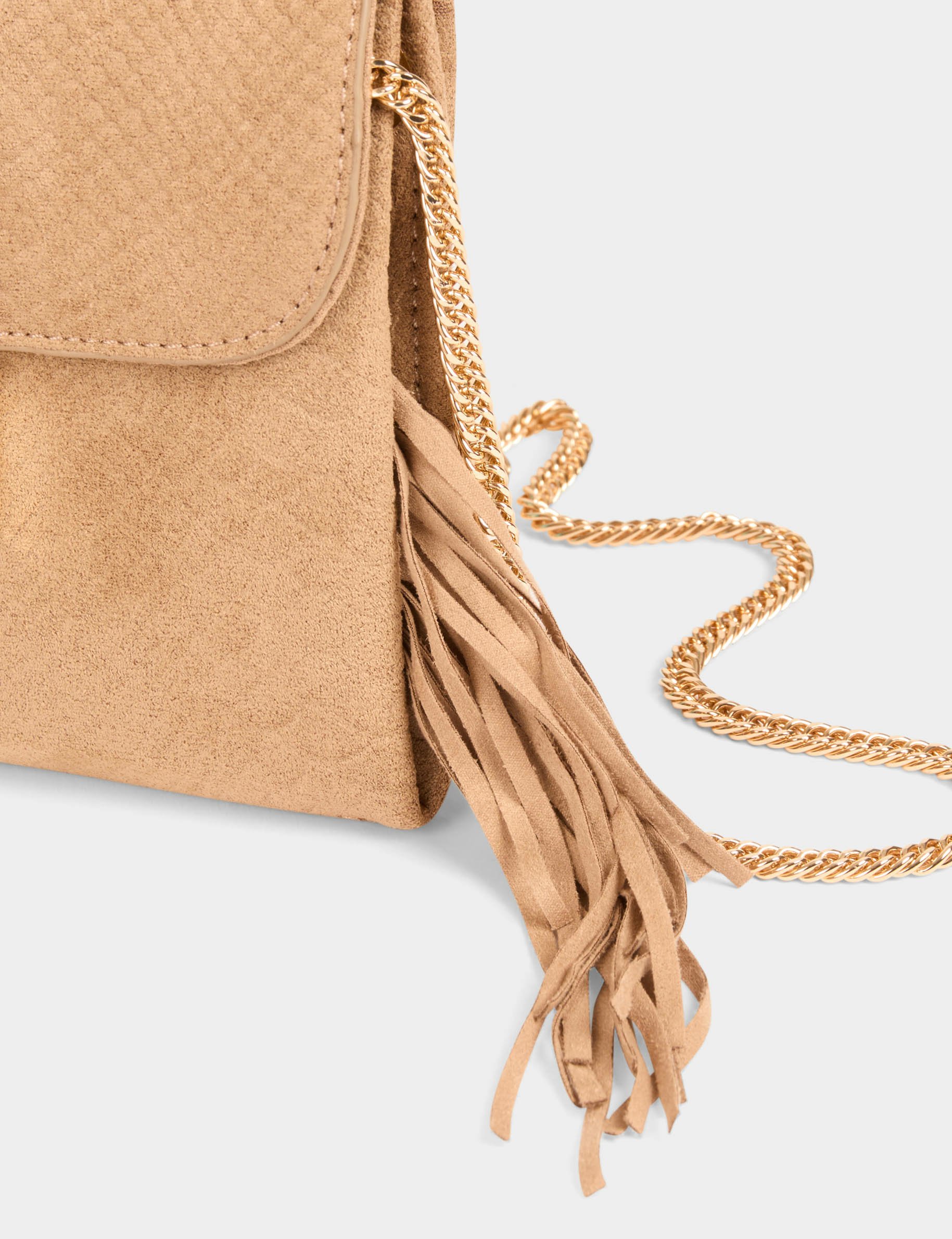 Clutch bag with fringes sand women