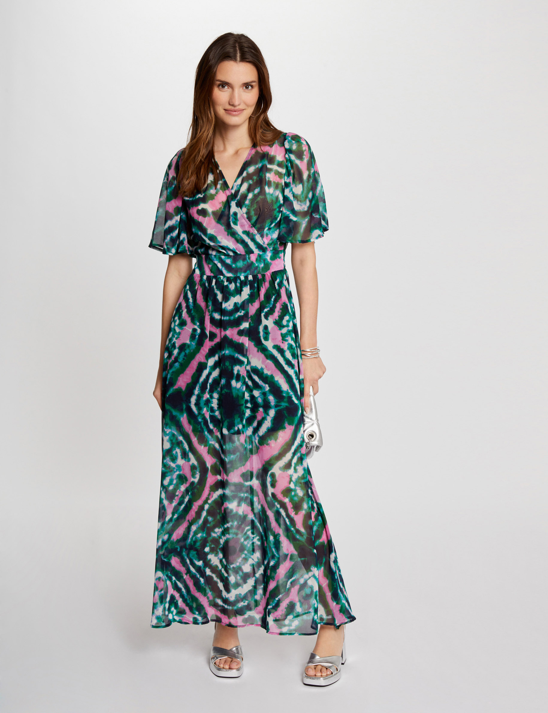 Printed loose maxi dress multicolored women