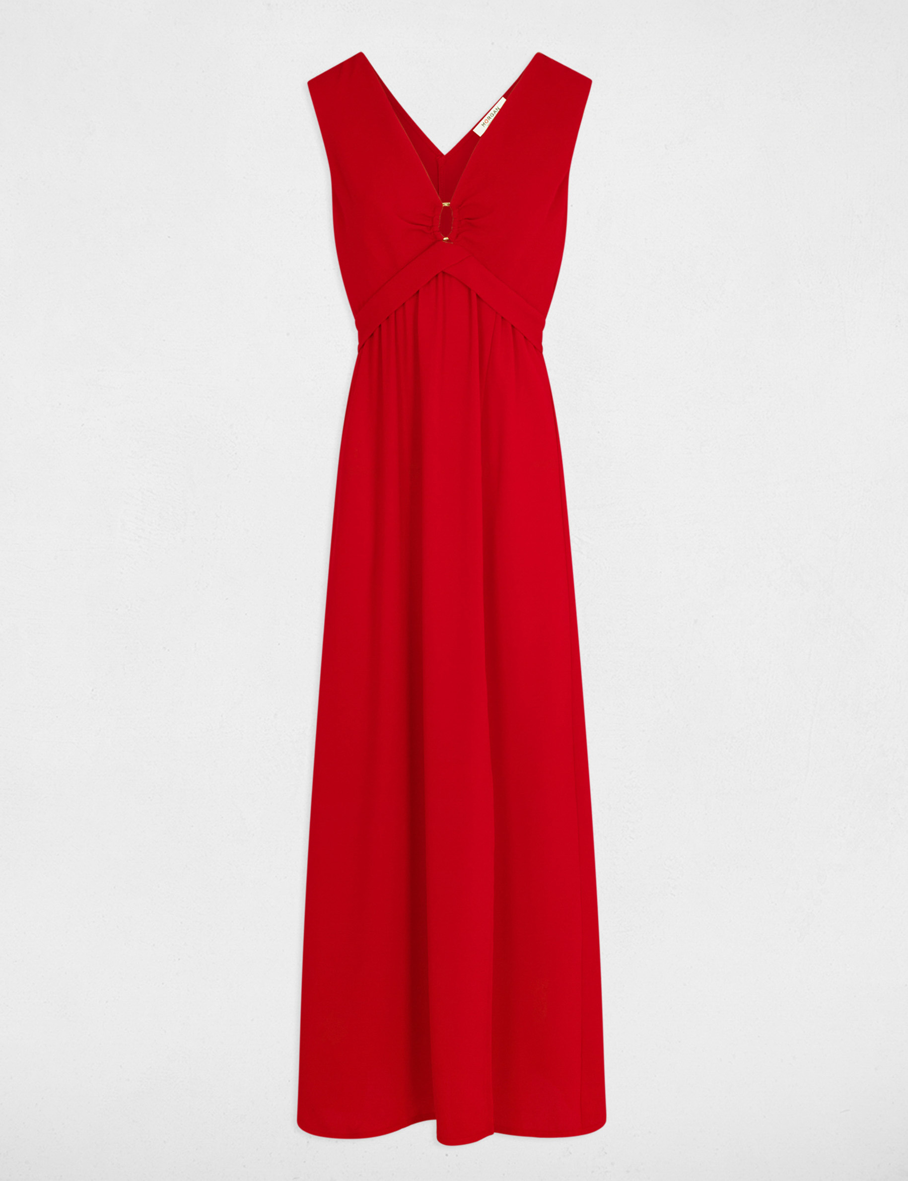 Maxi waisted loose dress red women