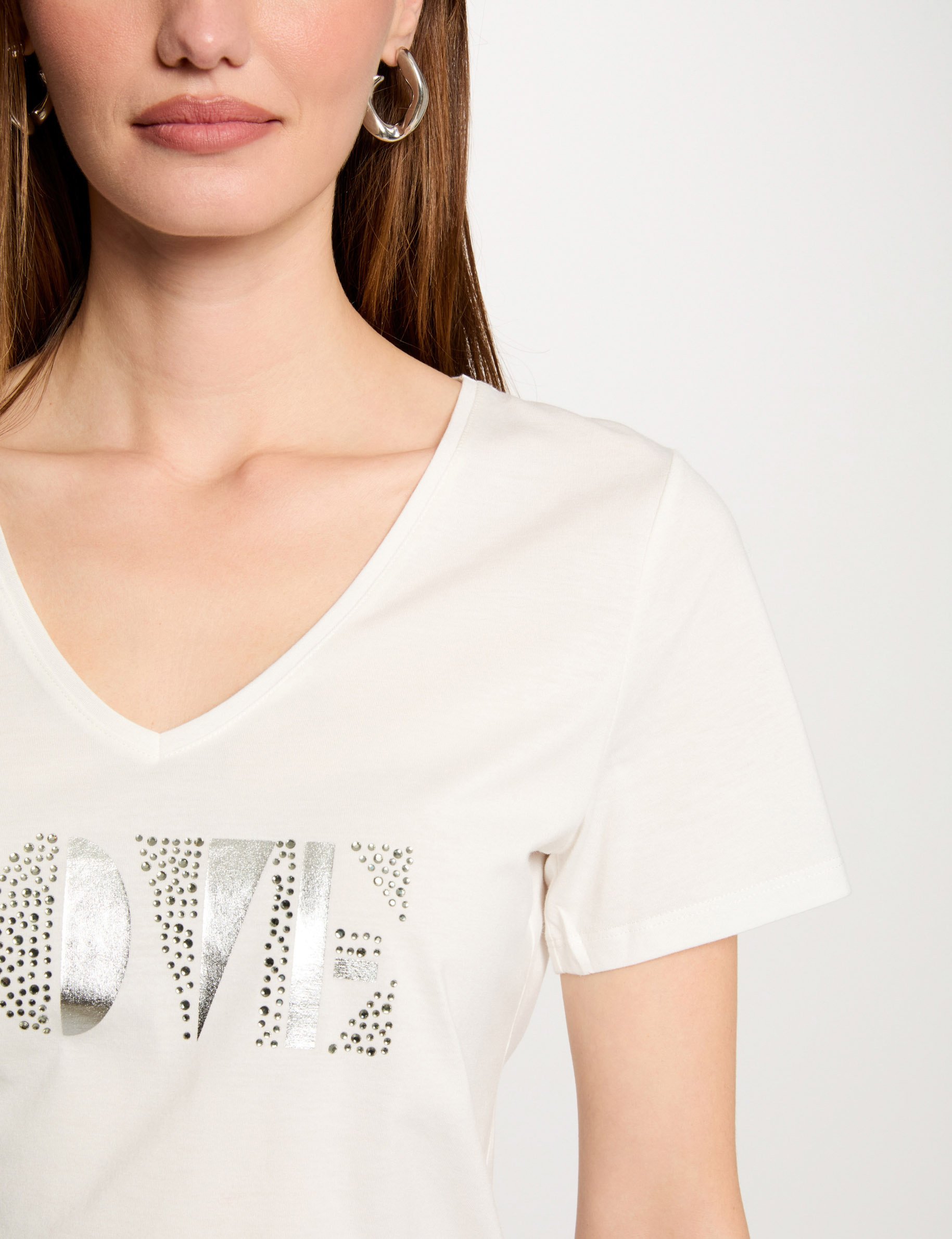 T-shirt with message ivory women