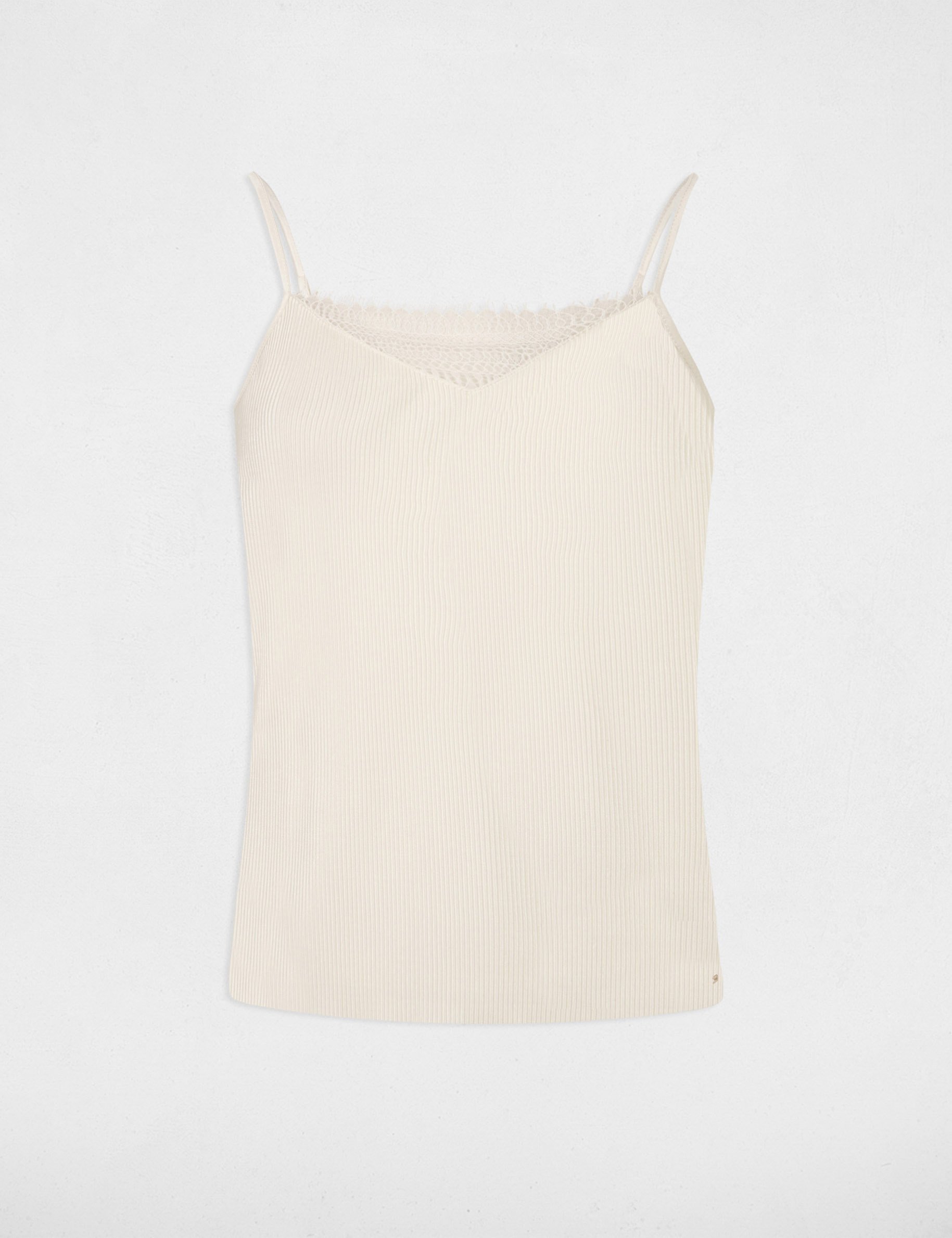 Vest top in lace light beige women