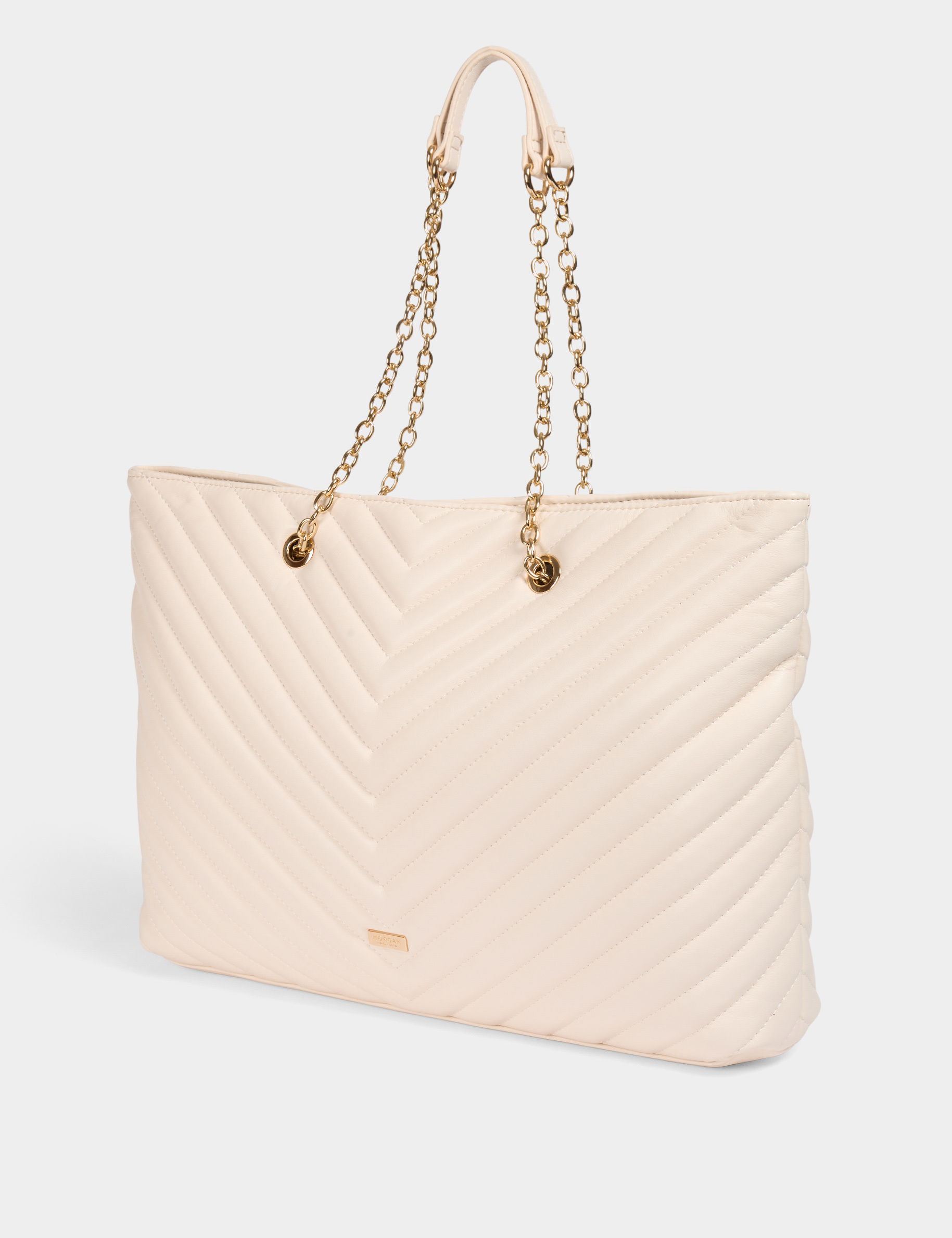 Quilted shopper bag ivory women