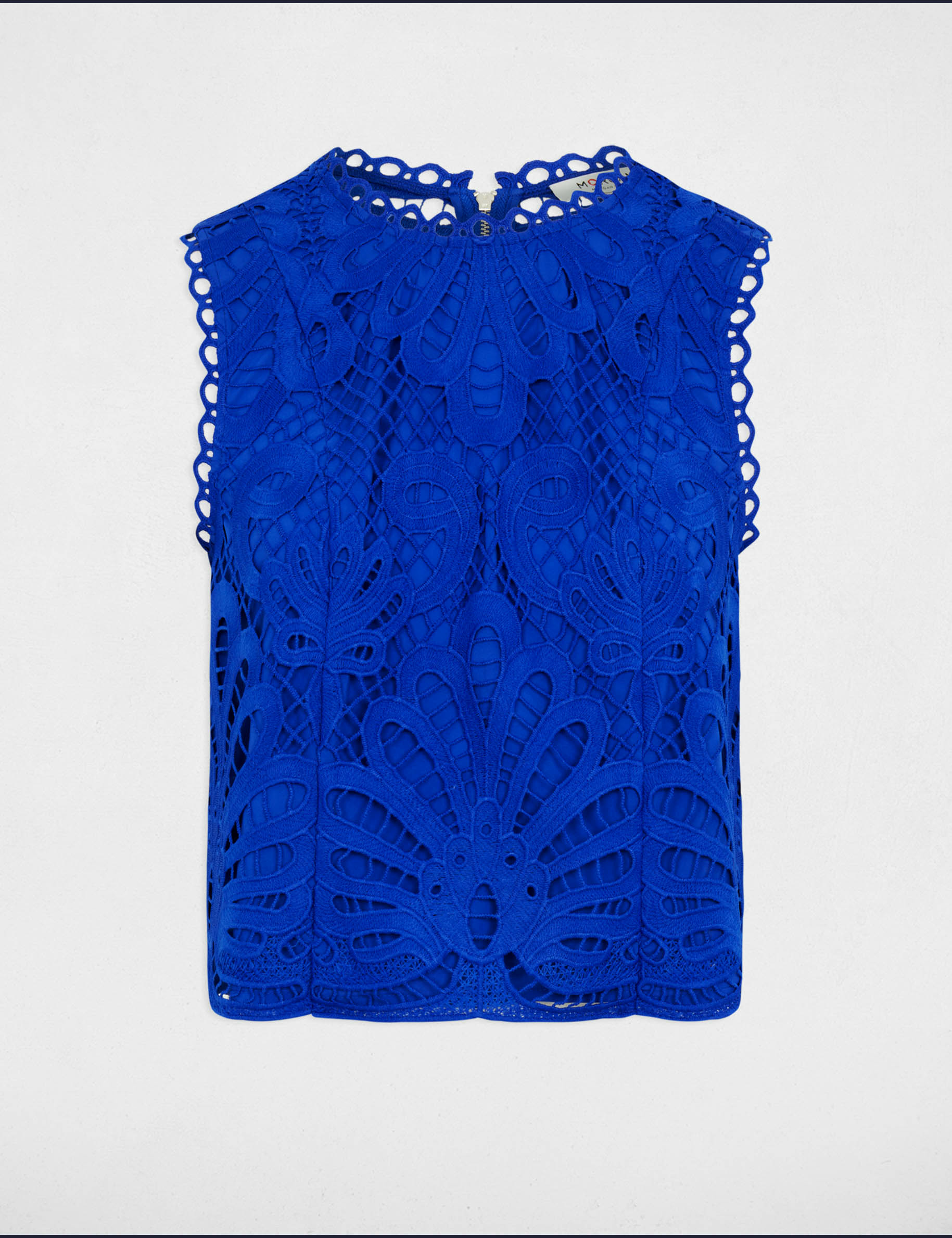 Sleeveless lace top electric blue ladies'
