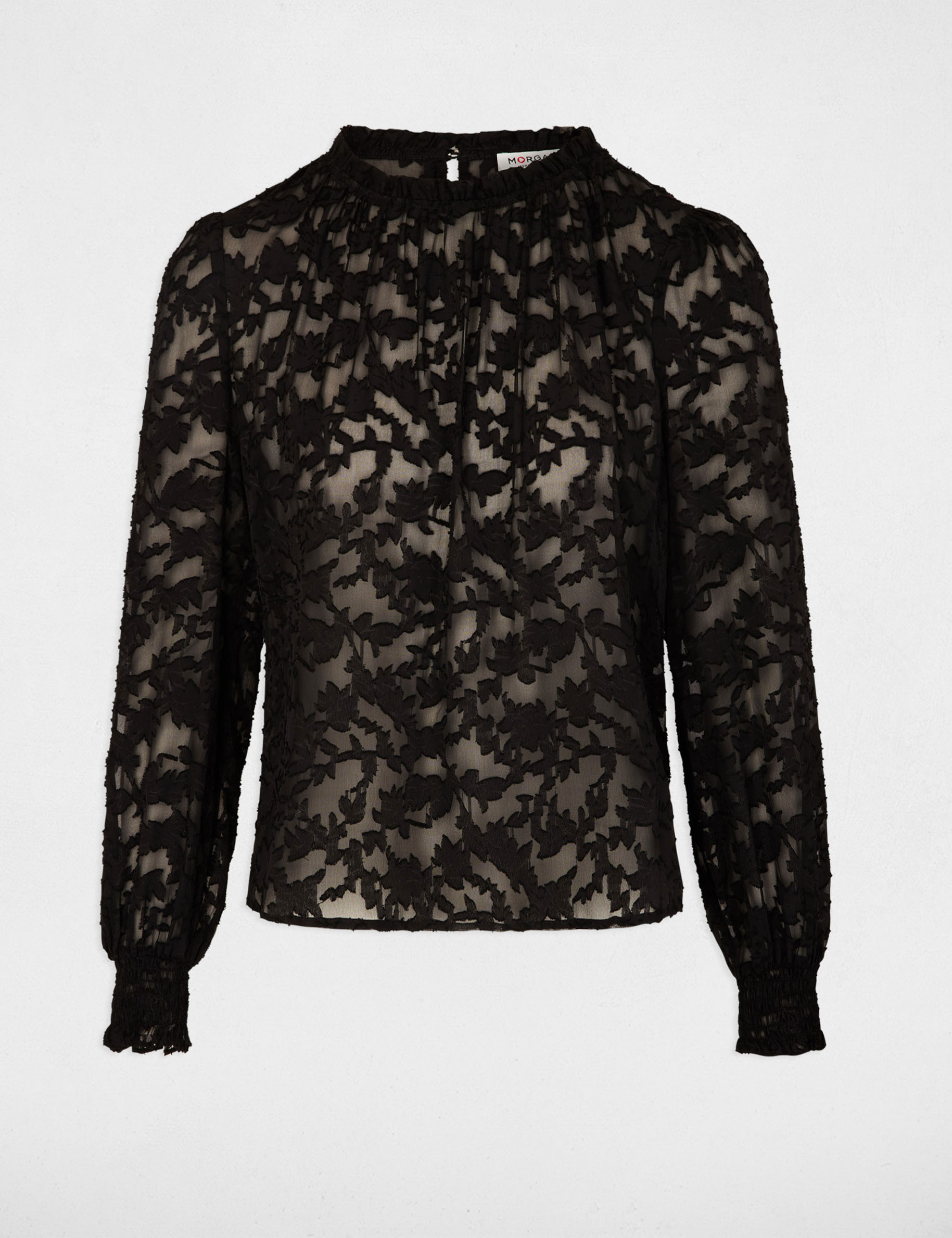 Lace top long sleeves black women