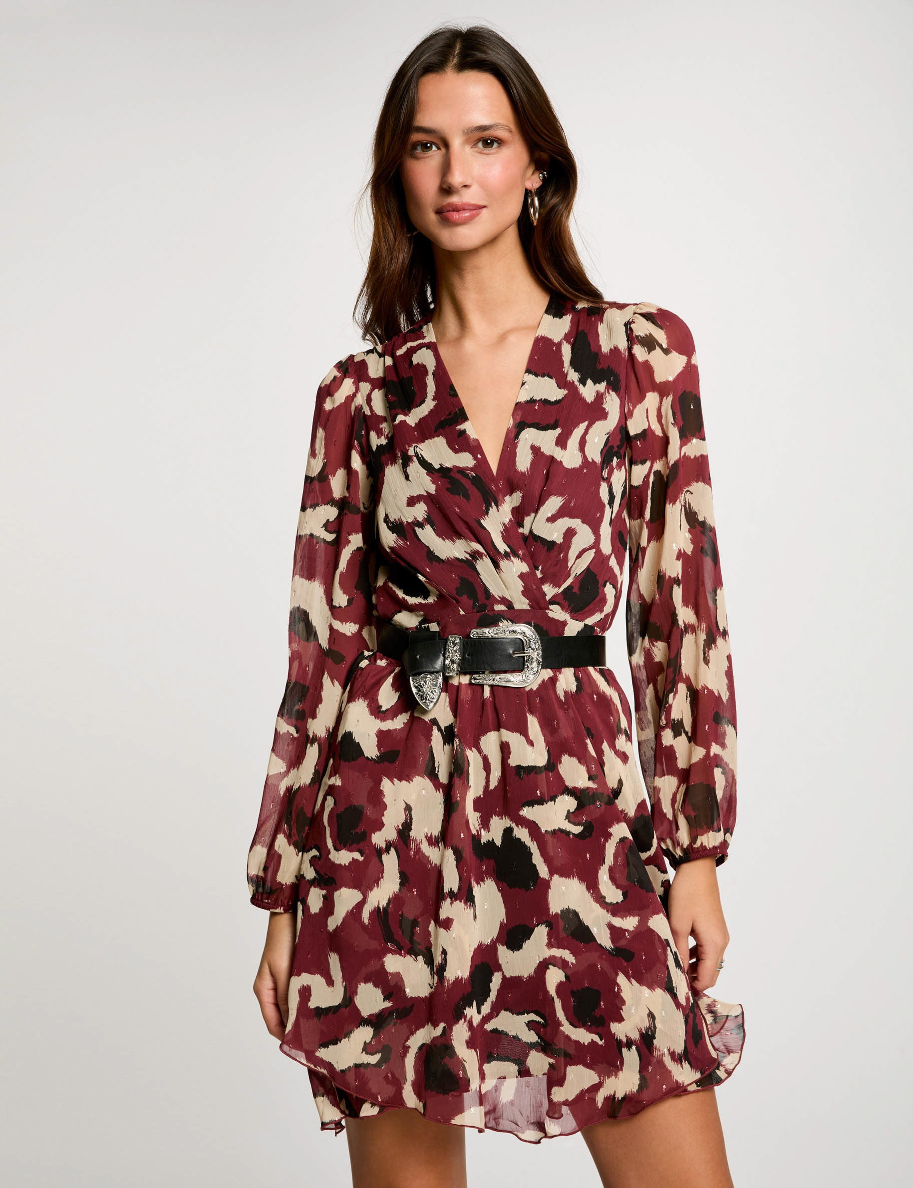 Printed mini A-line dress multicolor women