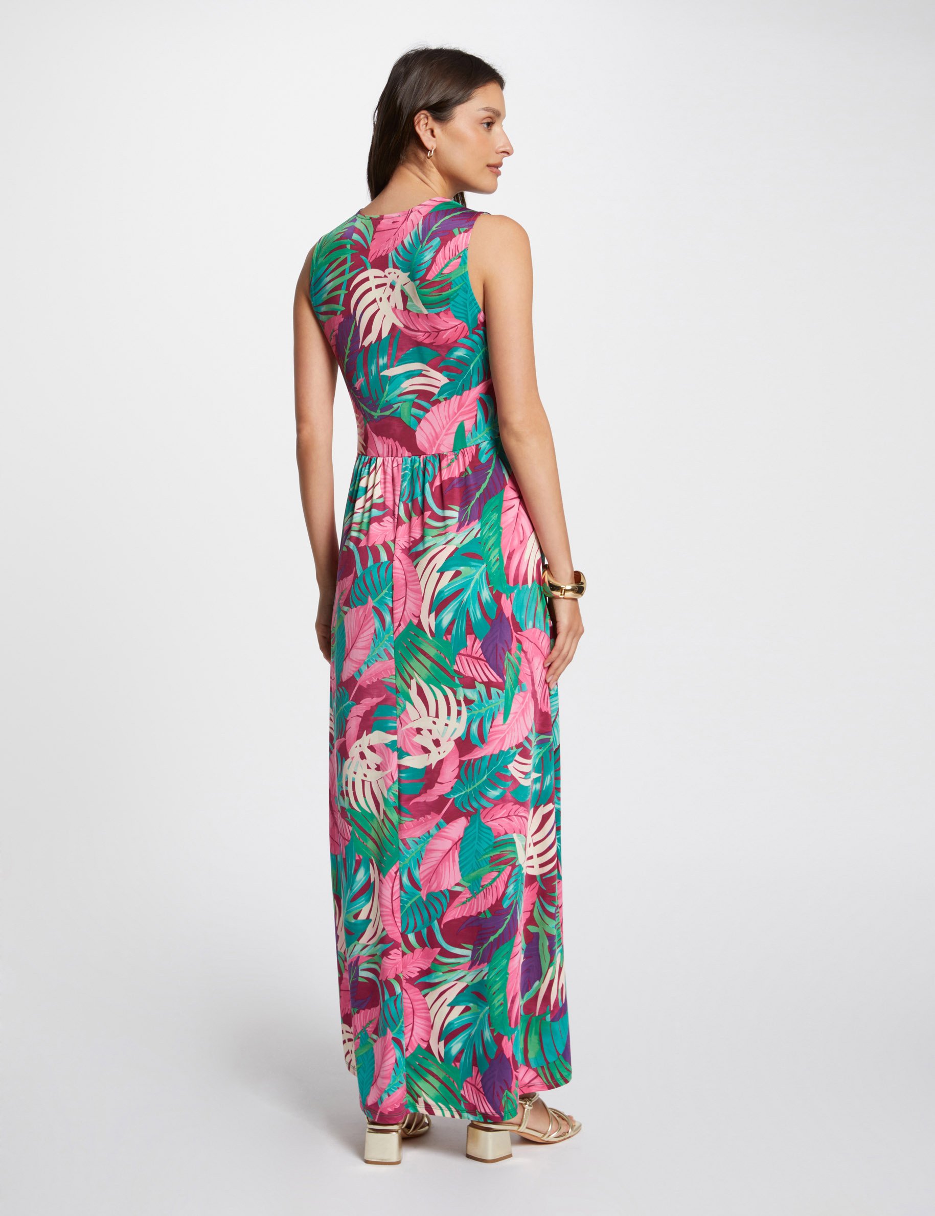 Printed loose maxi dress multicolored women