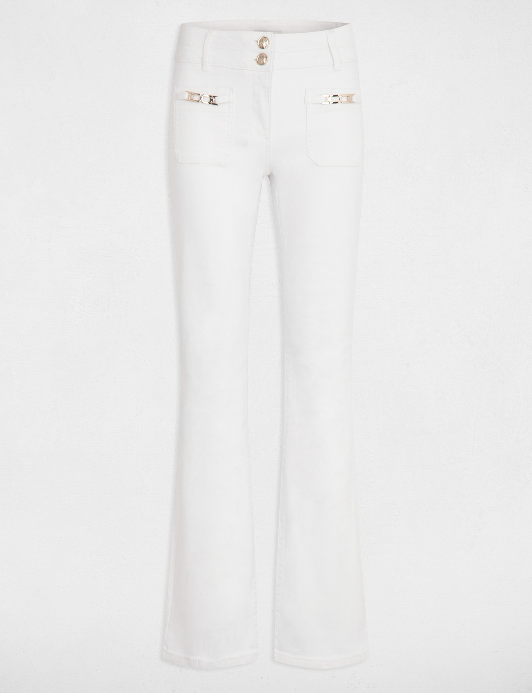 Bootcut jeans with ornaments ivory women